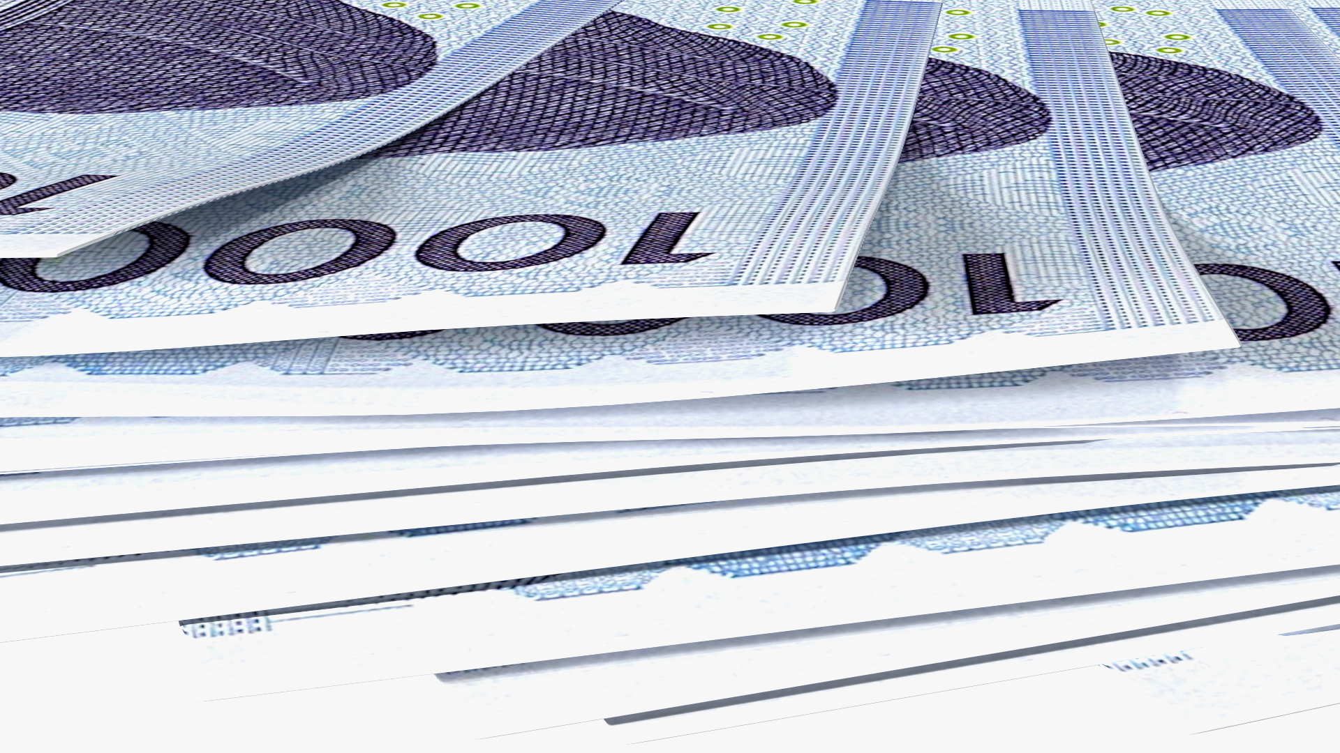 3D Fan of South Korean 1000 Won Banknotes model