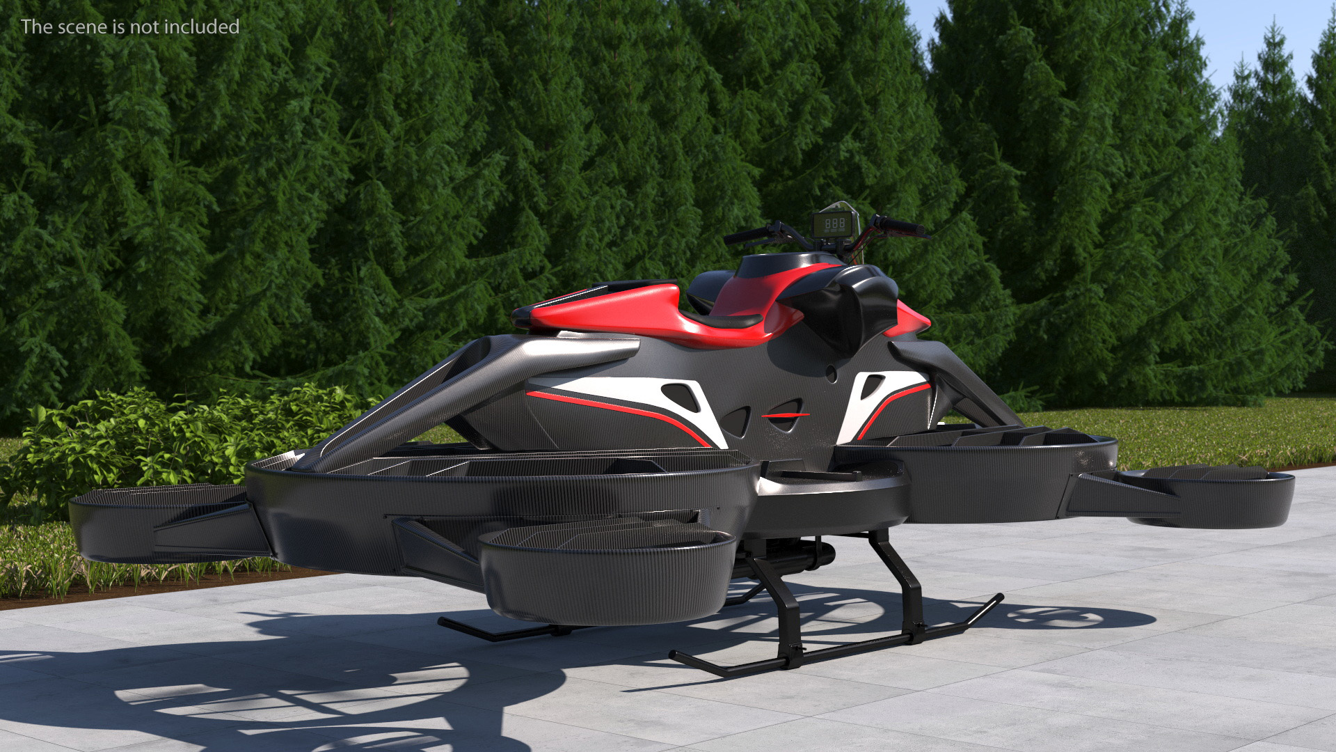 3D Red Hoverbike XTURISMO Fly