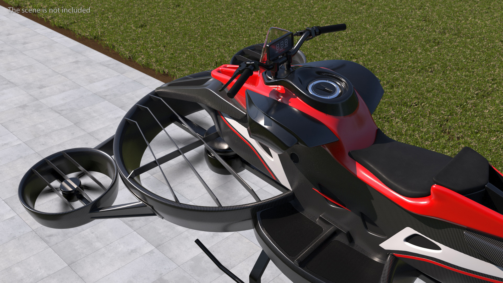 3D Red Hoverbike XTURISMO Fly