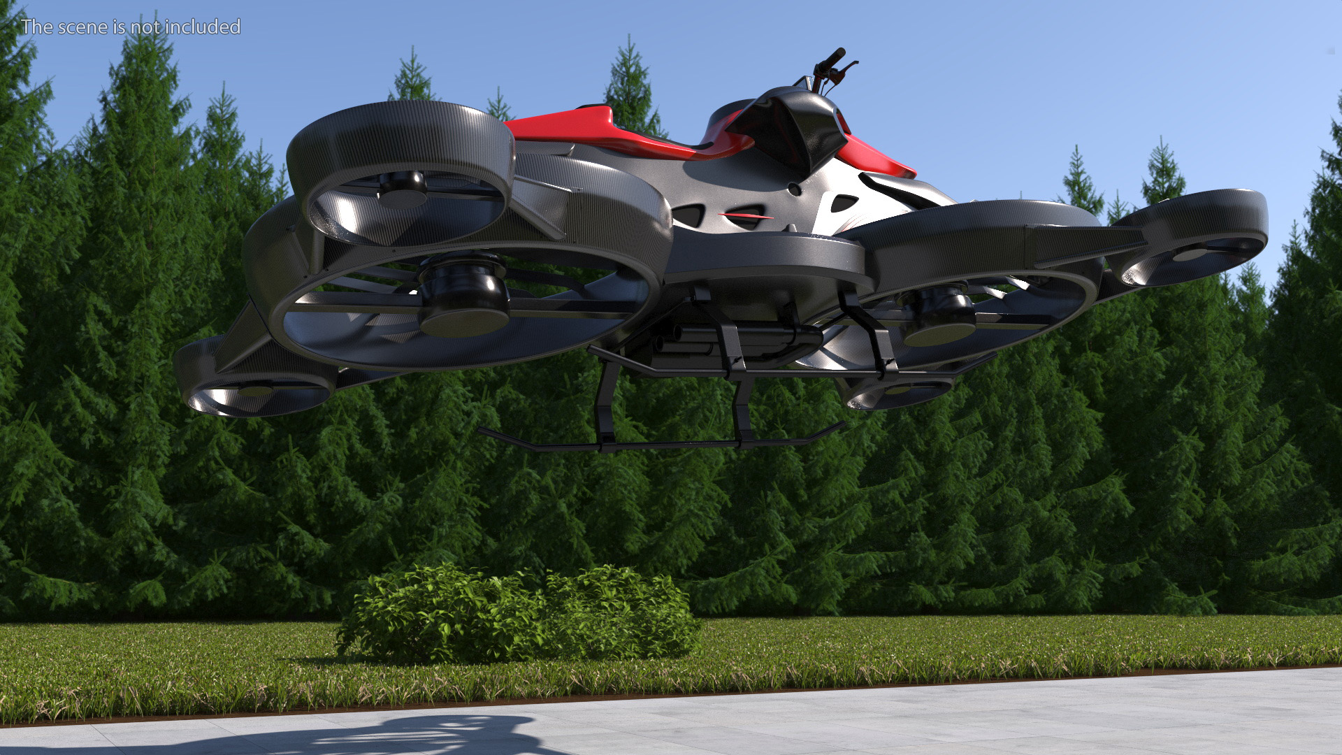 3D Red Hoverbike XTURISMO Fly