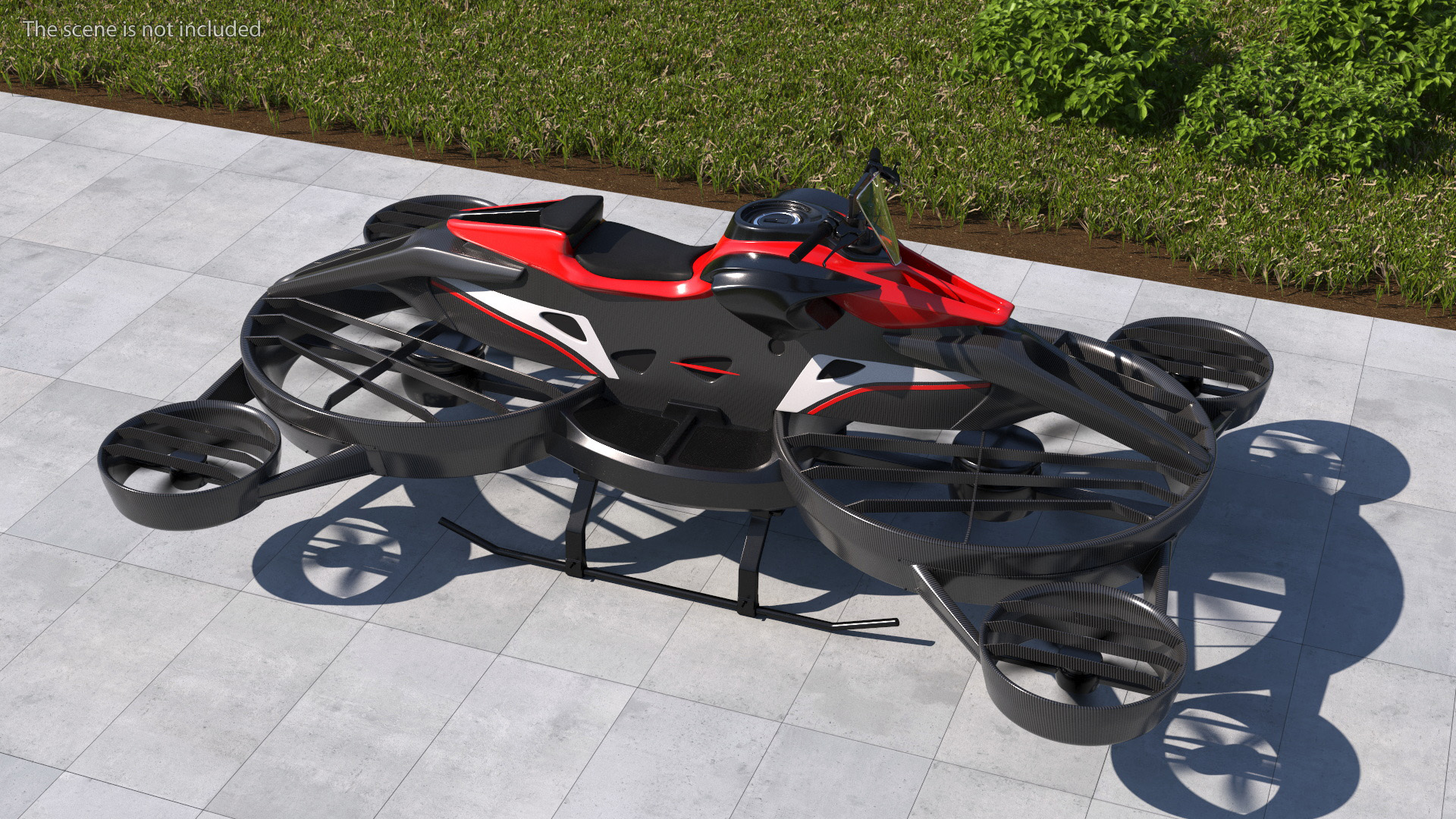 3D Red Hoverbike XTURISMO Fly