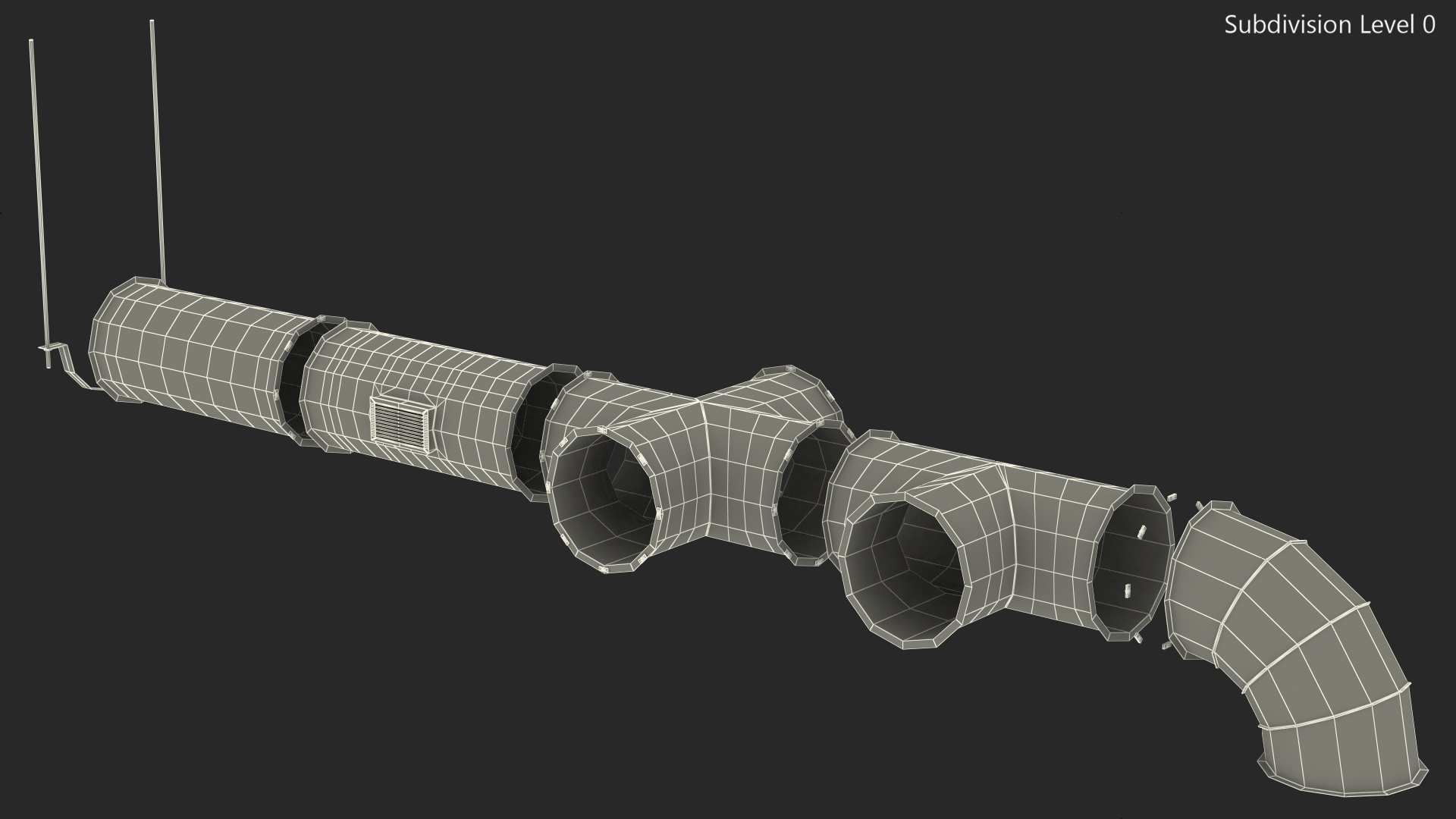 3D model Ventilation Shaft Pipe System Components