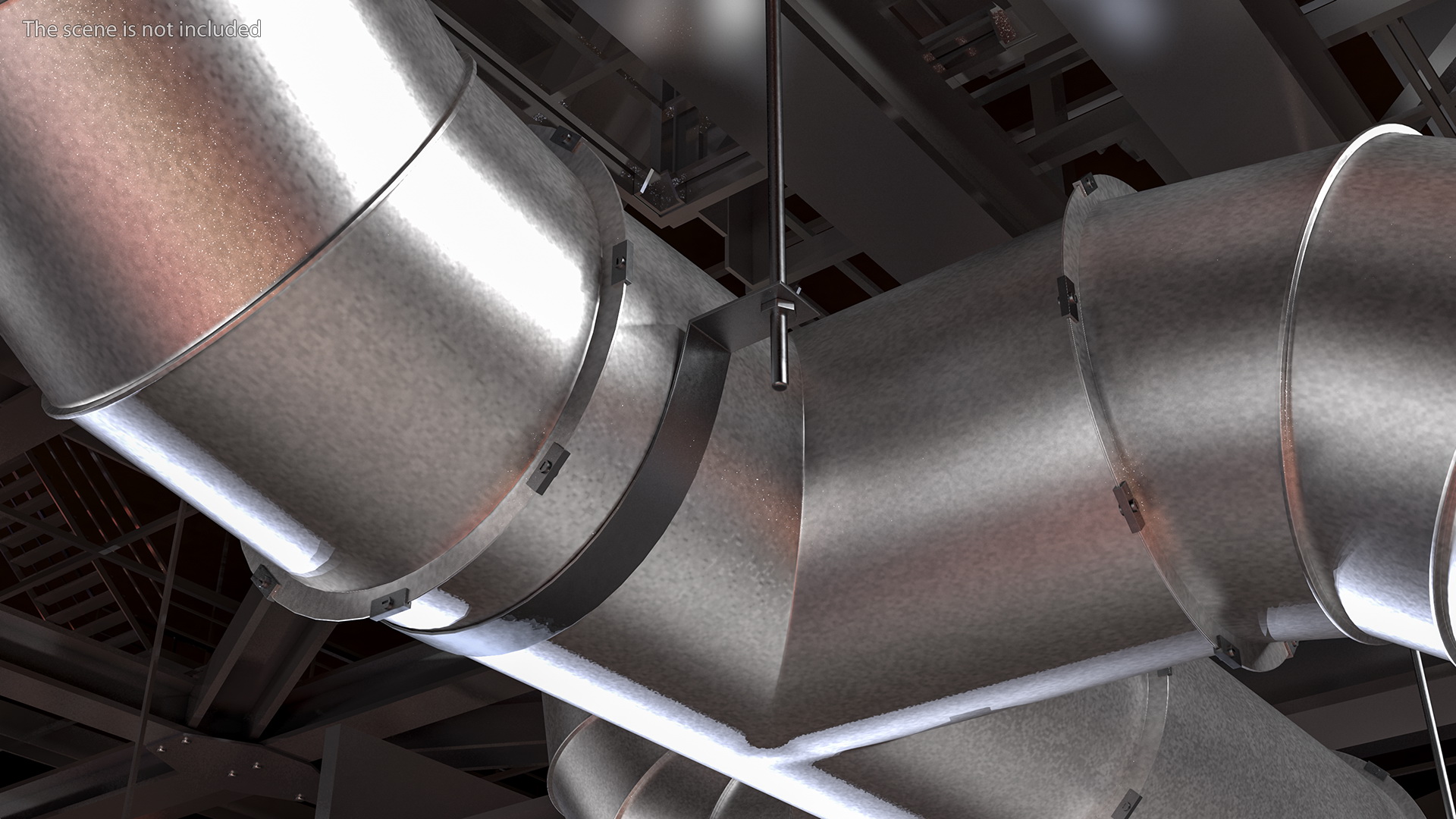 3D model Ventilation Shaft Pipe System Components