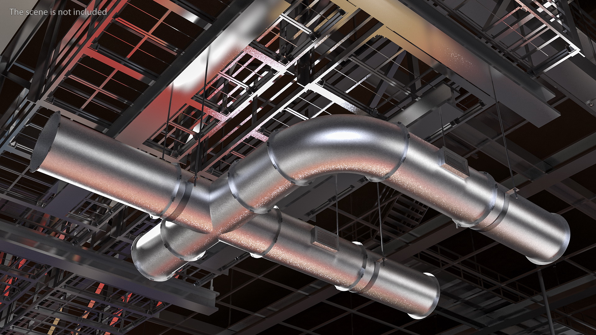 3D model Ventilation Shaft Pipe System Components