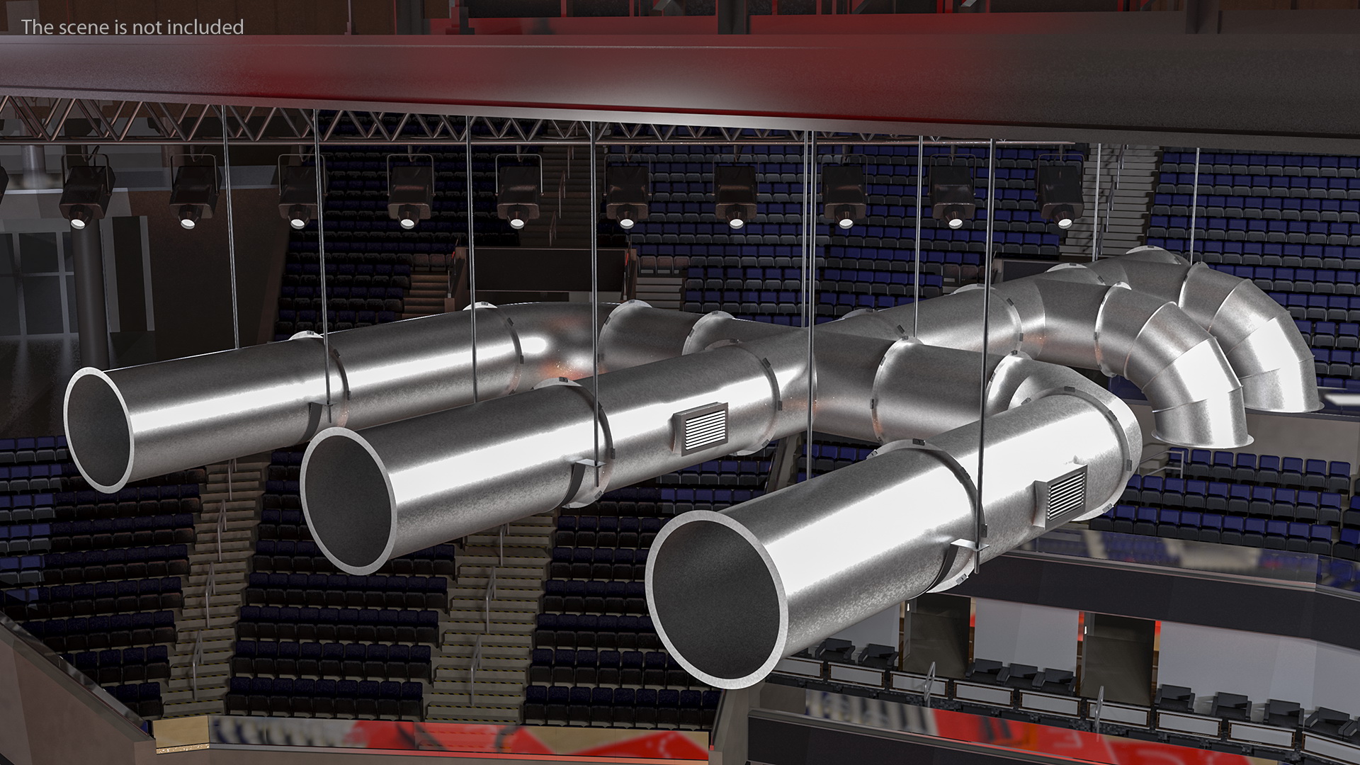 3D model Ventilation Shaft Pipe System Components