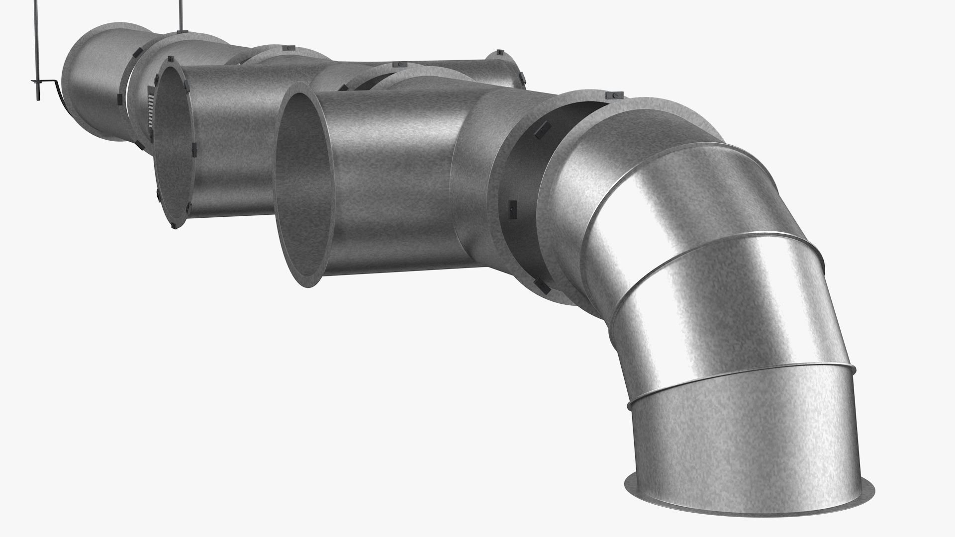 3D model Ventilation Shaft Pipe System Components