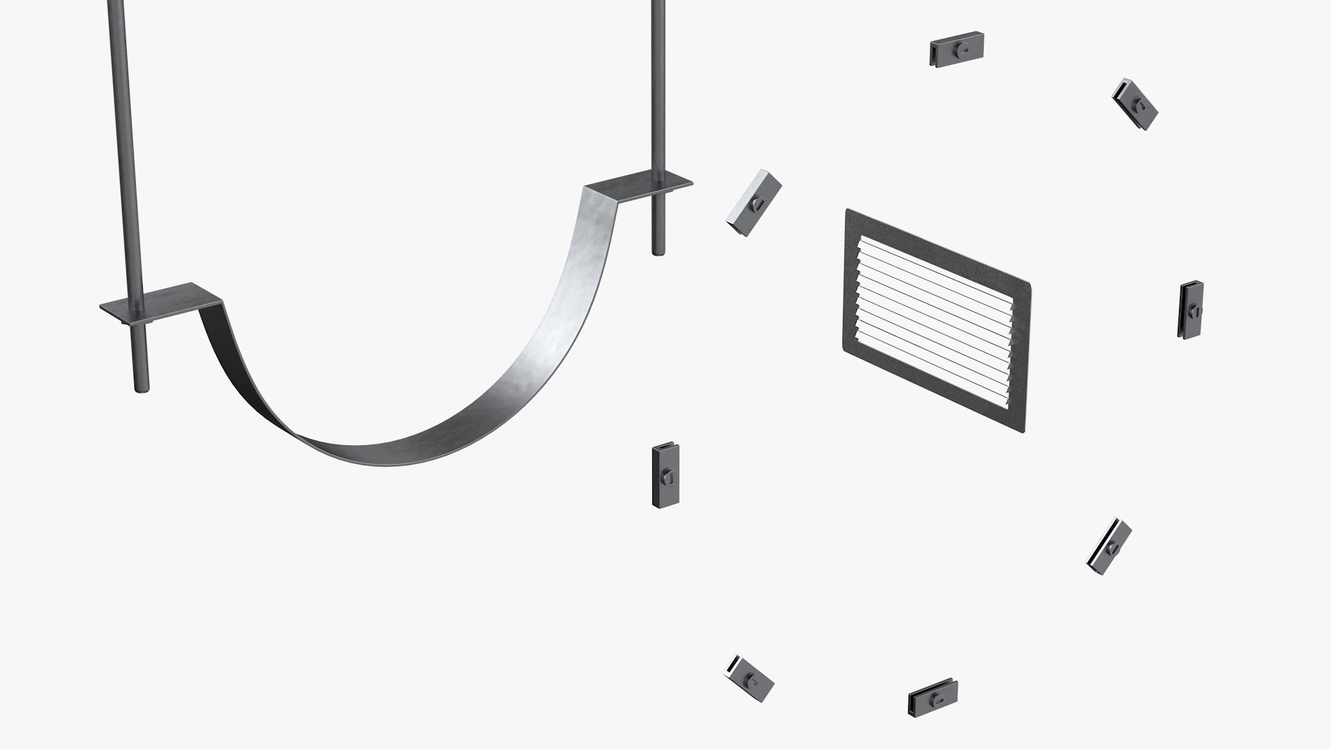 3D model Ventilation Shaft Pipe System Components
