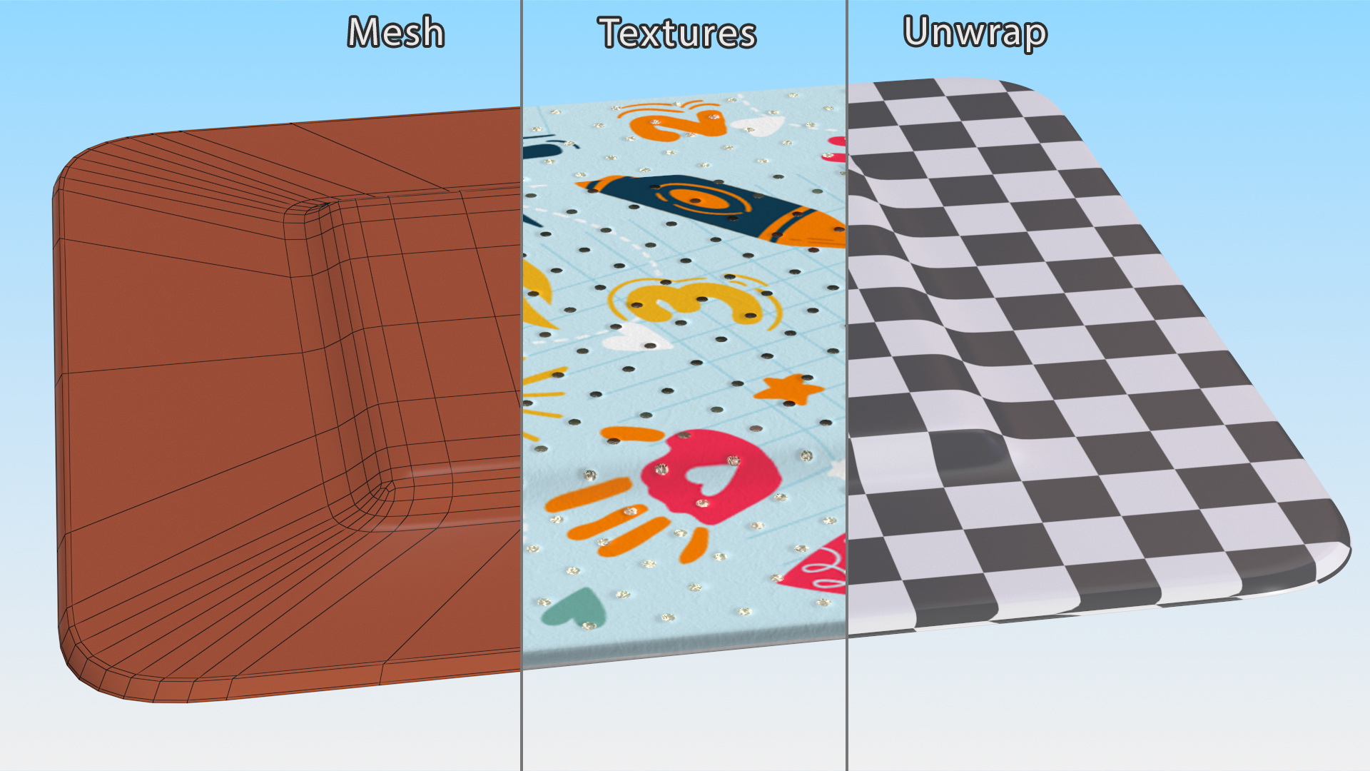 Square Band Aid for Kids 3D model