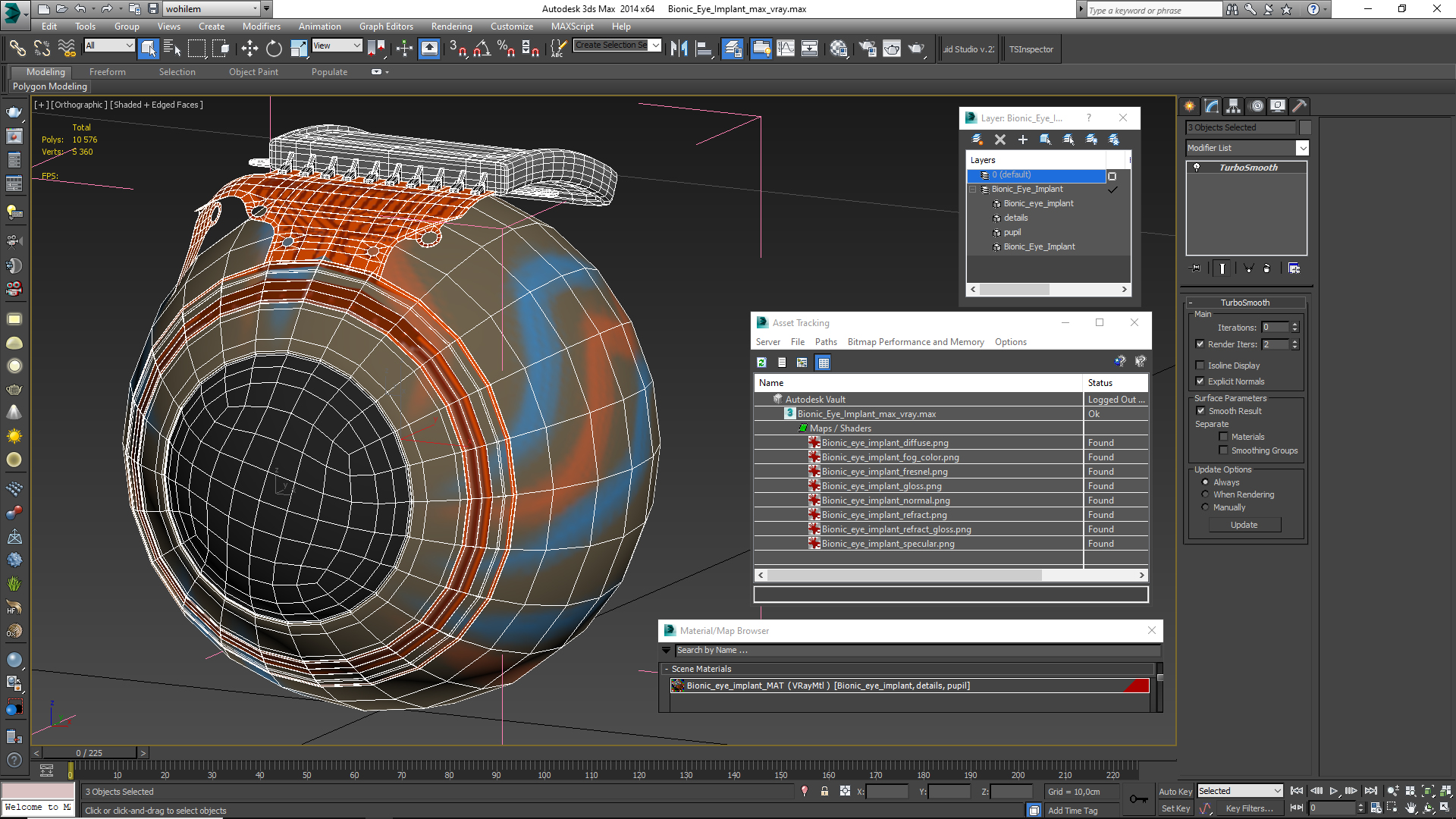 3D Bionic Eye Implant model