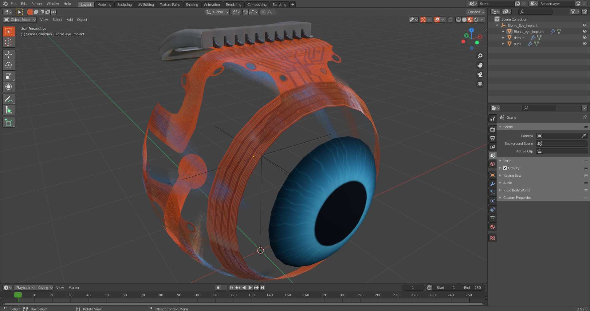 3D Bionic Eye Implant model