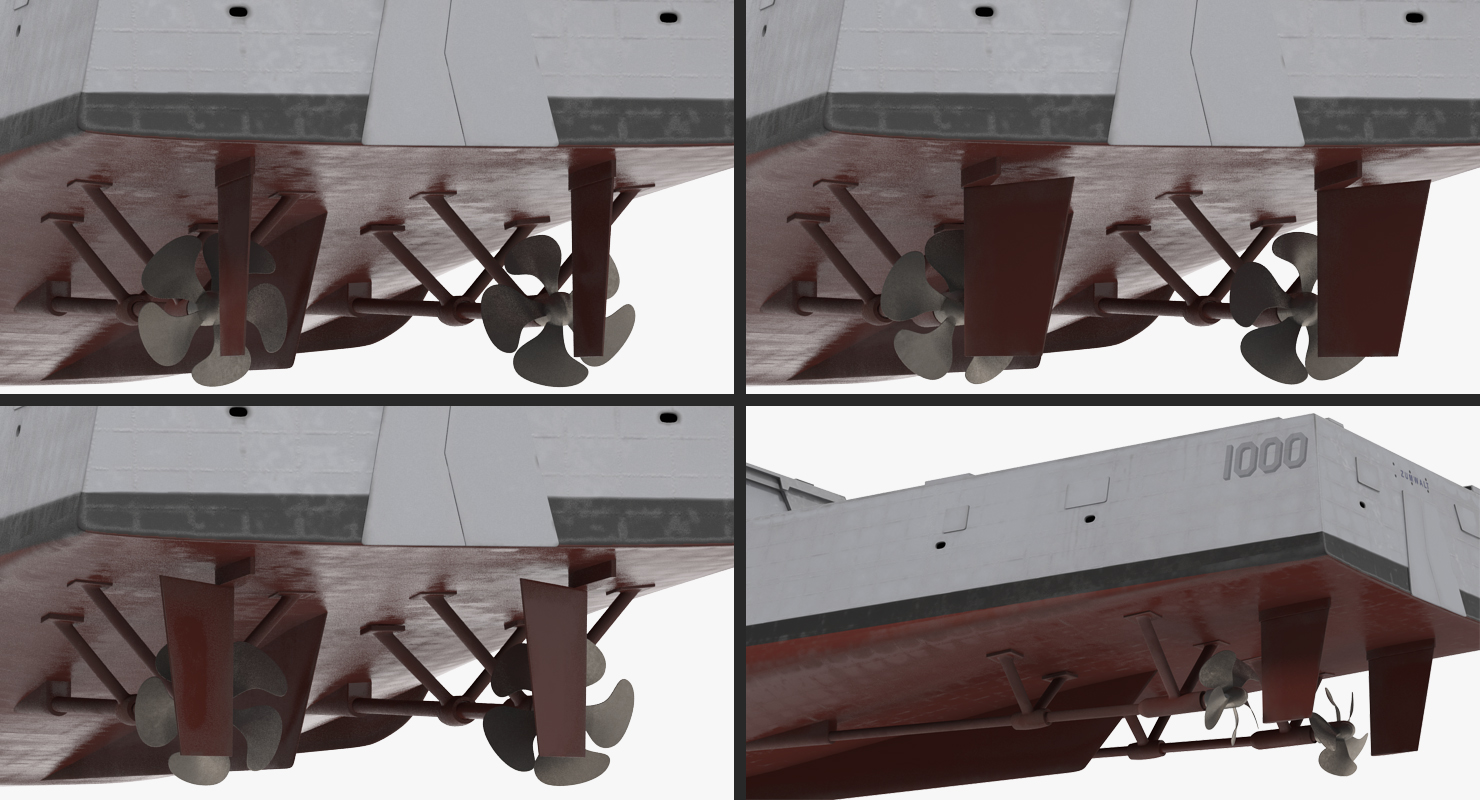 3D Zumwalt Class Destroyer US Stealth Ship Rigged
