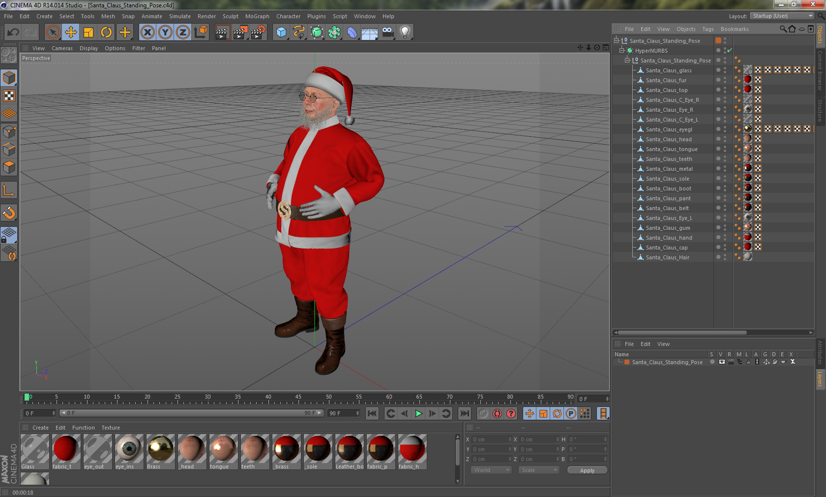 3D model Santa Claus Standing Pose