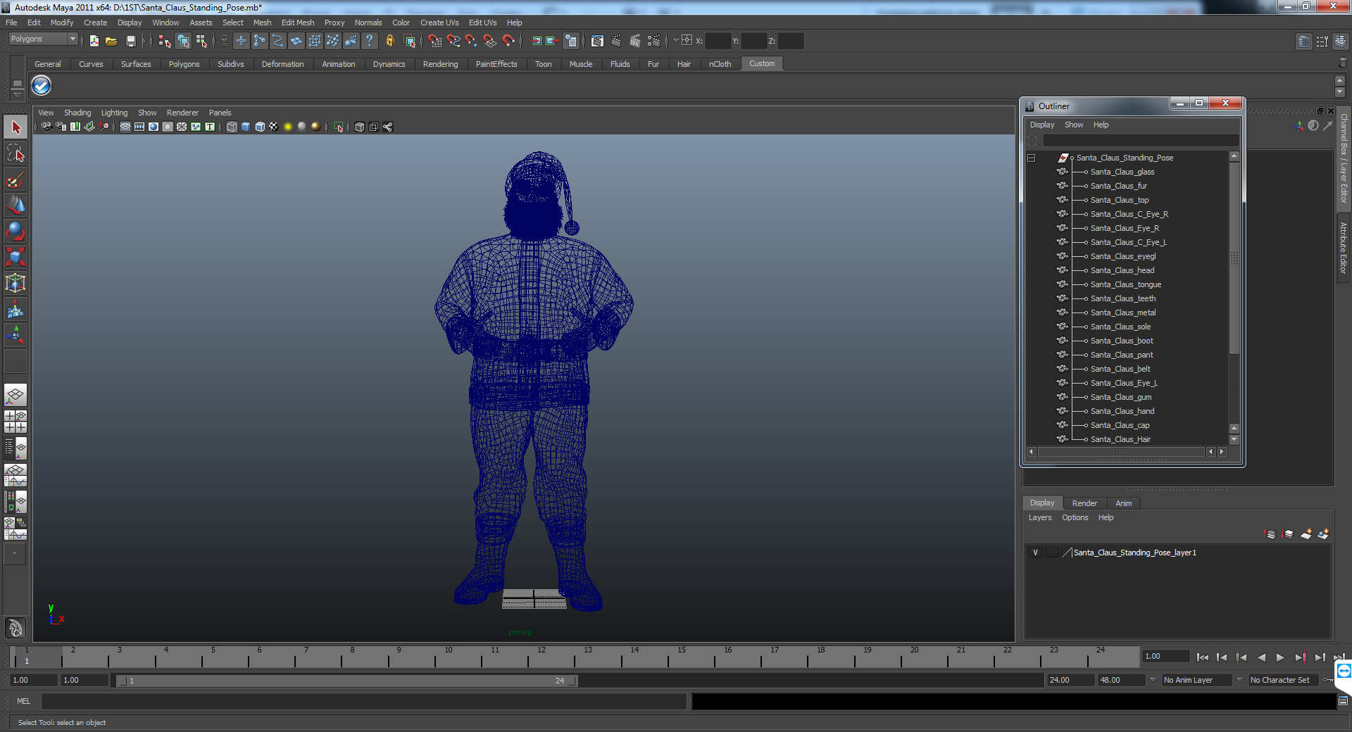 3D model Santa Claus Standing Pose