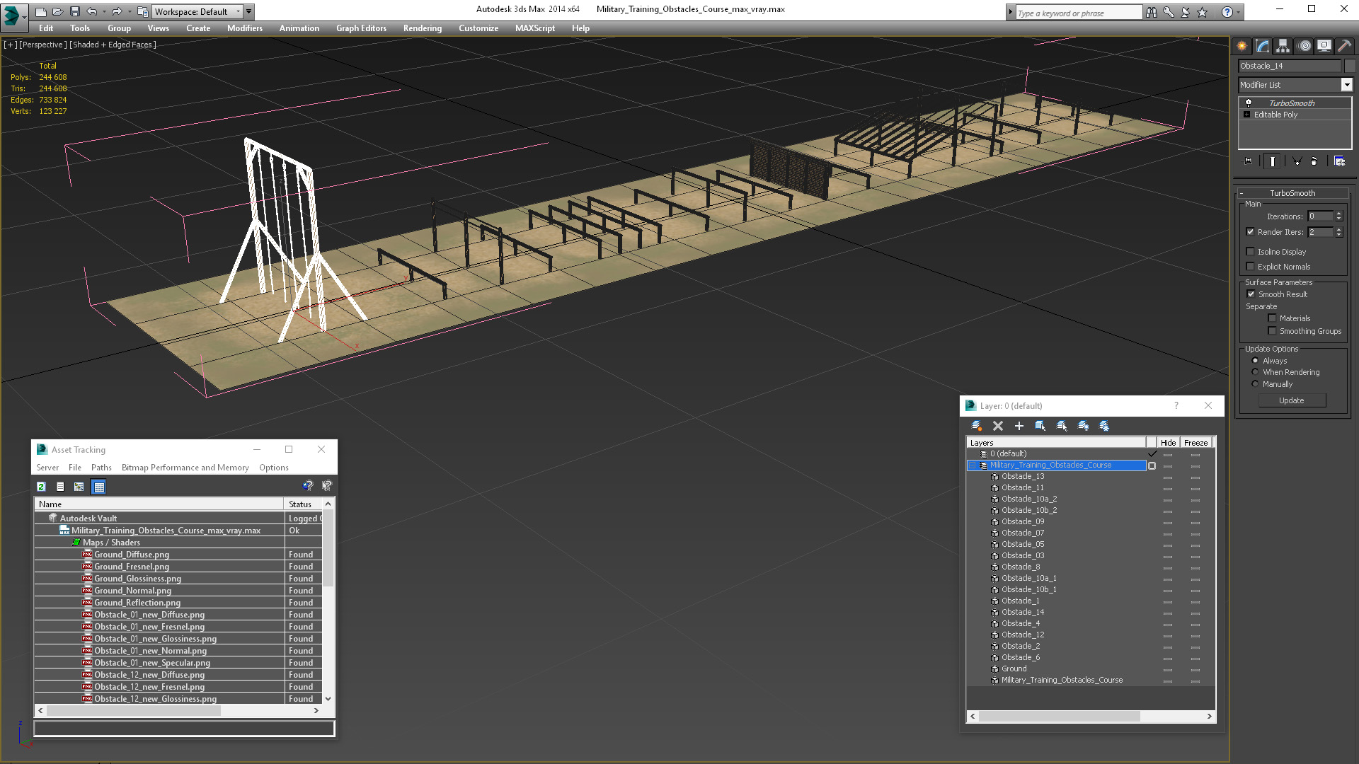 Military Training Obstacles Course 3D model