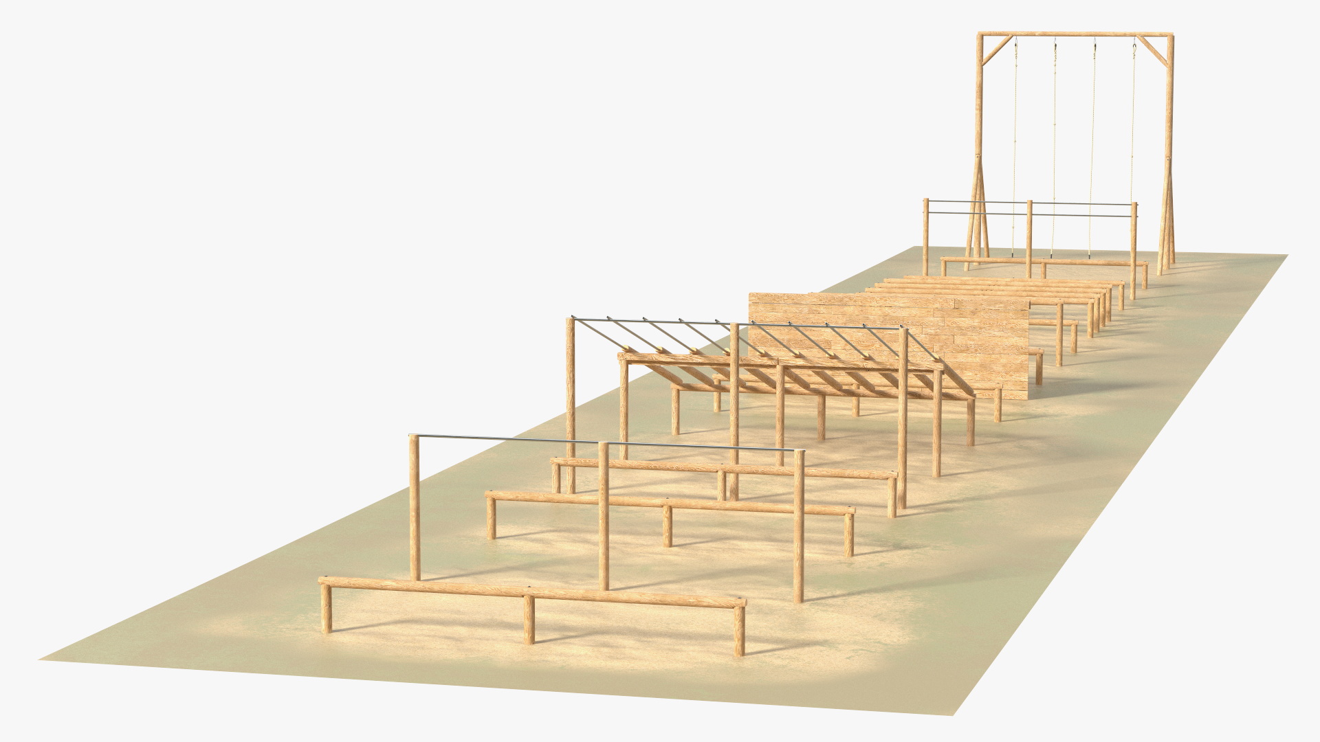 Military Training Obstacles Course 3D model