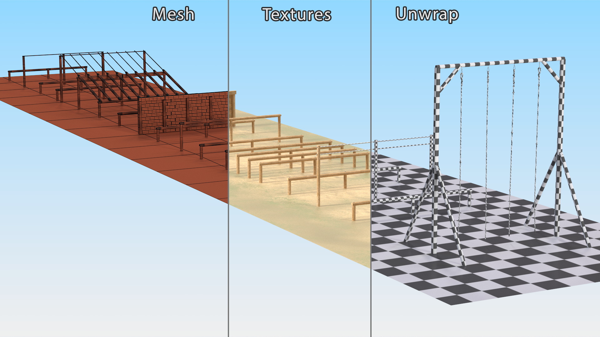 Military Training Obstacles Course 3D model