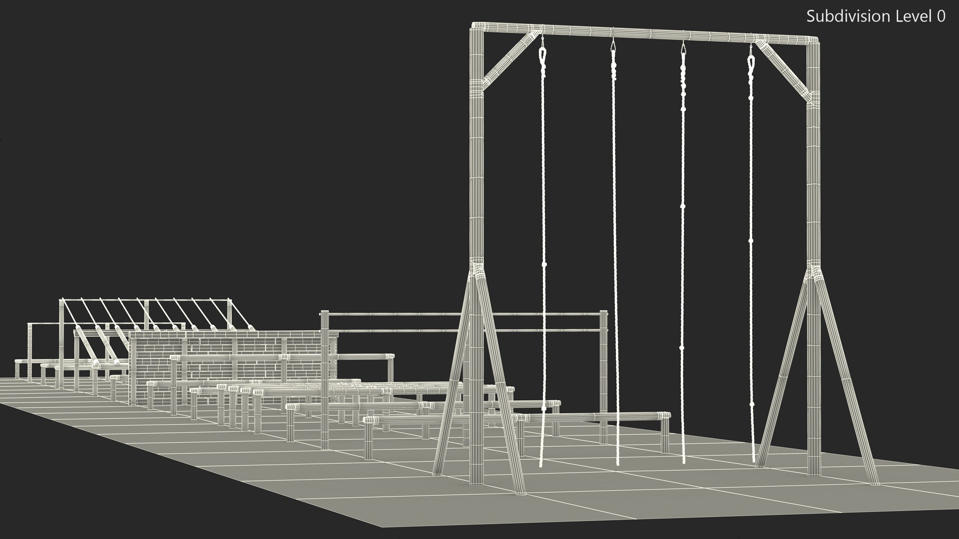 Military Training Obstacles Course 3D model