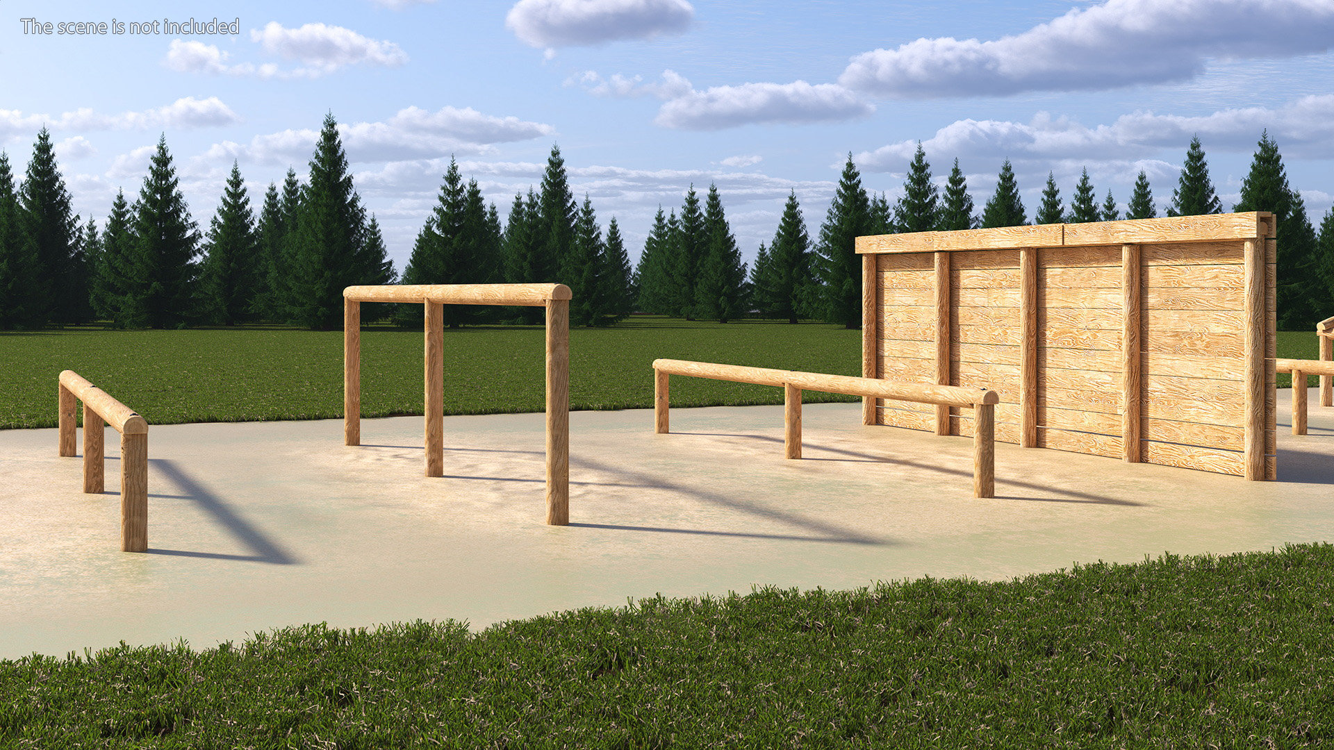 Military Training Obstacles Course 3D model