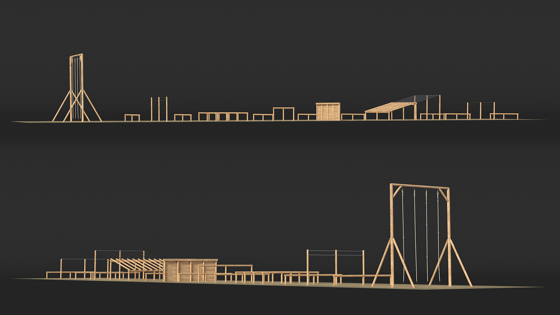 Military Training Obstacles Course 3D model