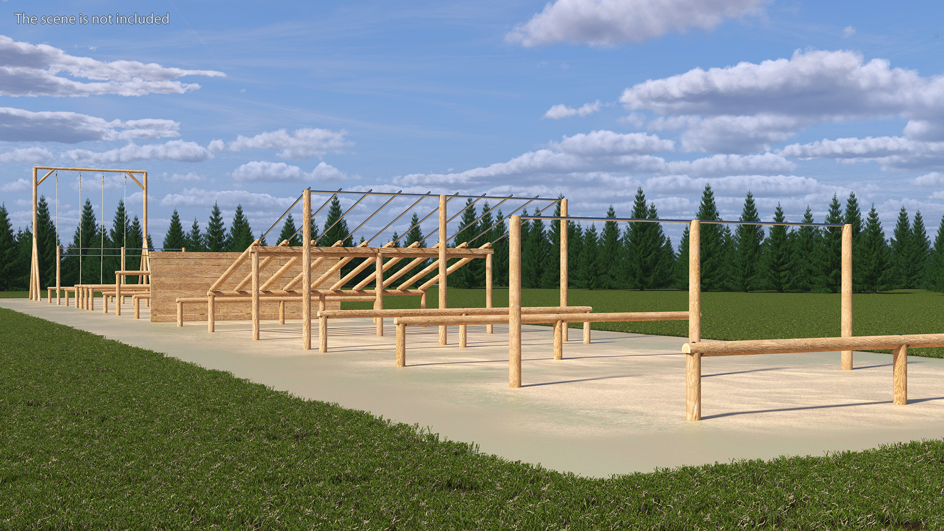 Military Training Obstacles Course 3D model