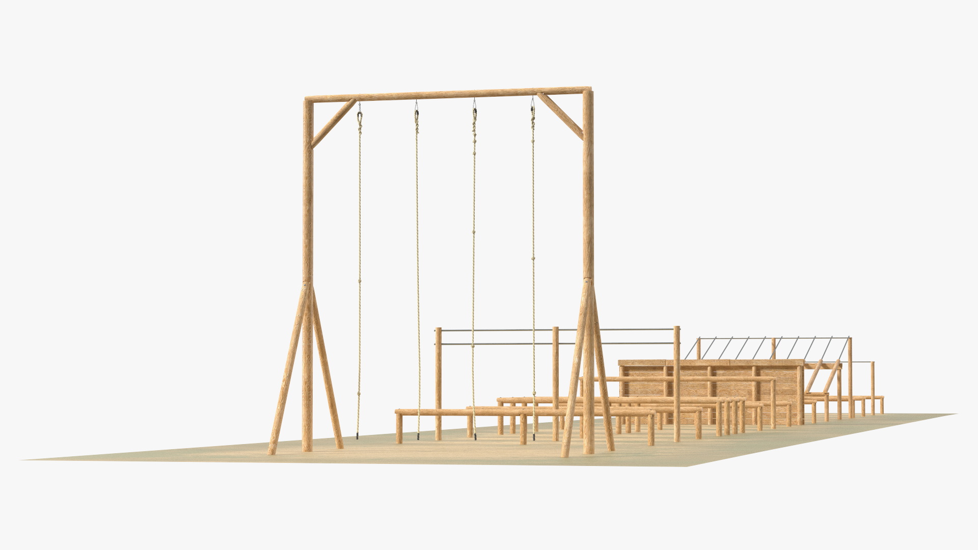 Military Training Obstacles Course 3D model