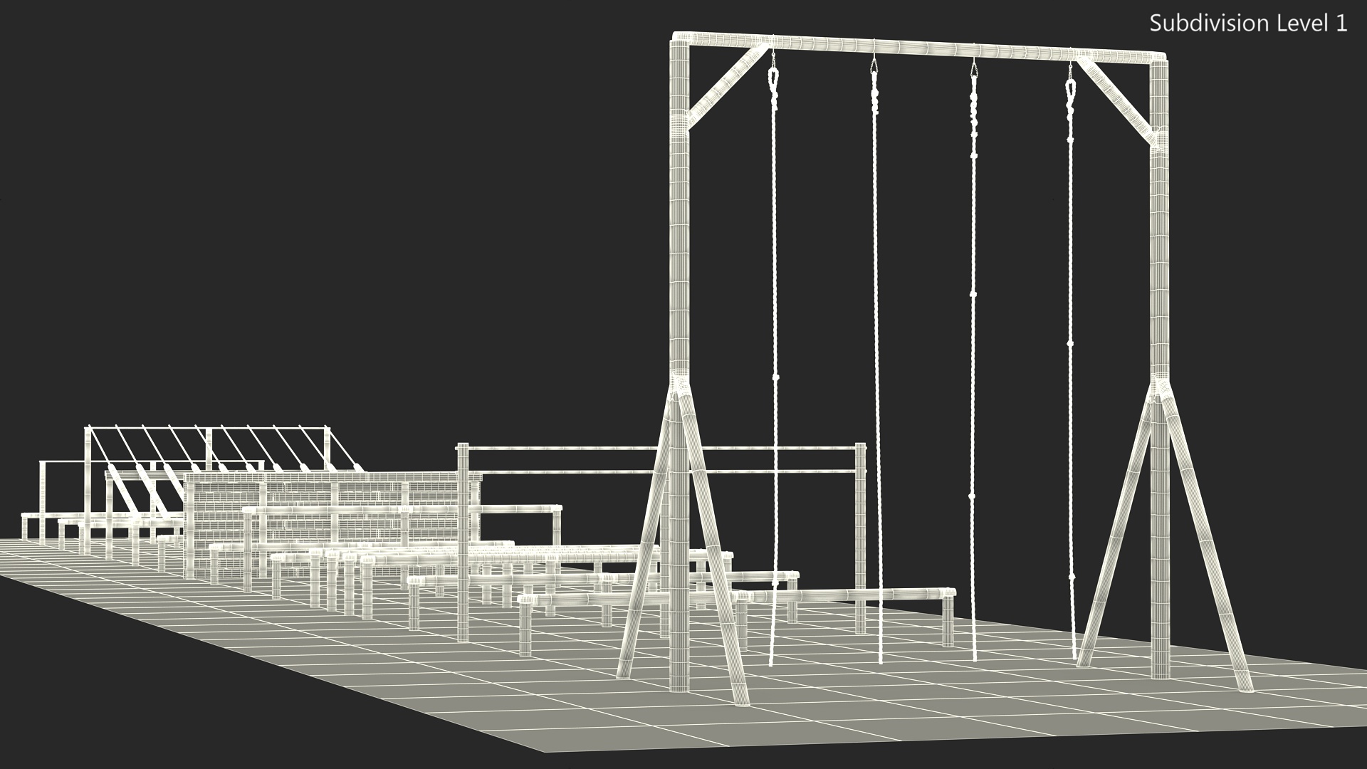 Military Training Obstacles Course 3D model