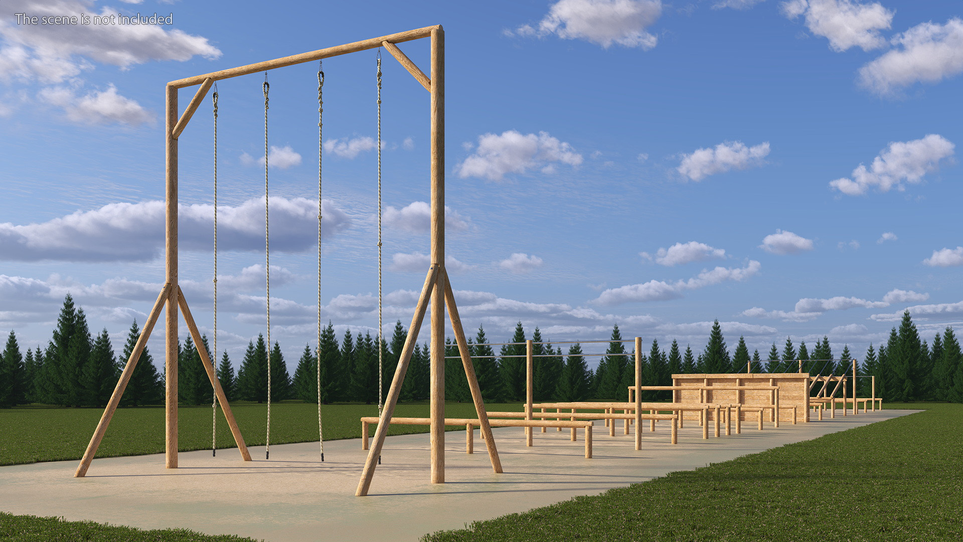 Military Training Obstacles Course 3D model