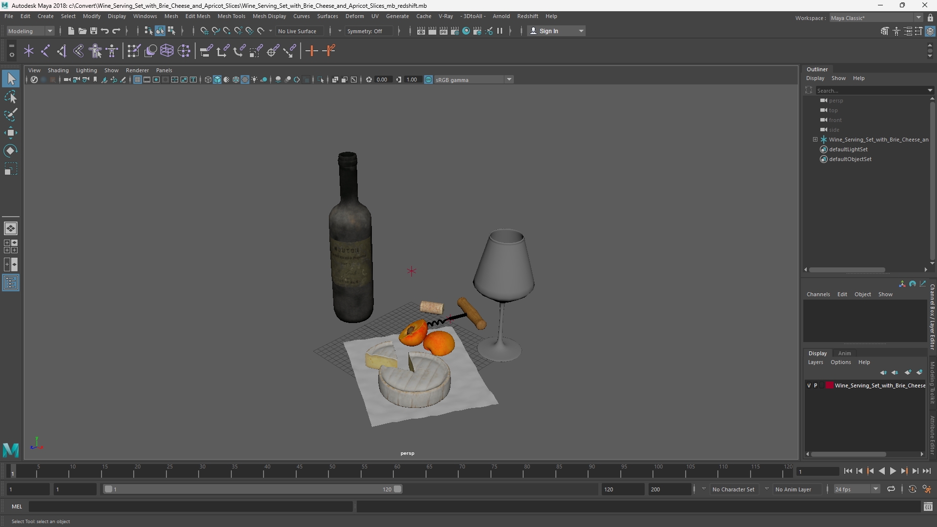 Wine Serving Set with Brie Cheese and Apricot Slices - view 11