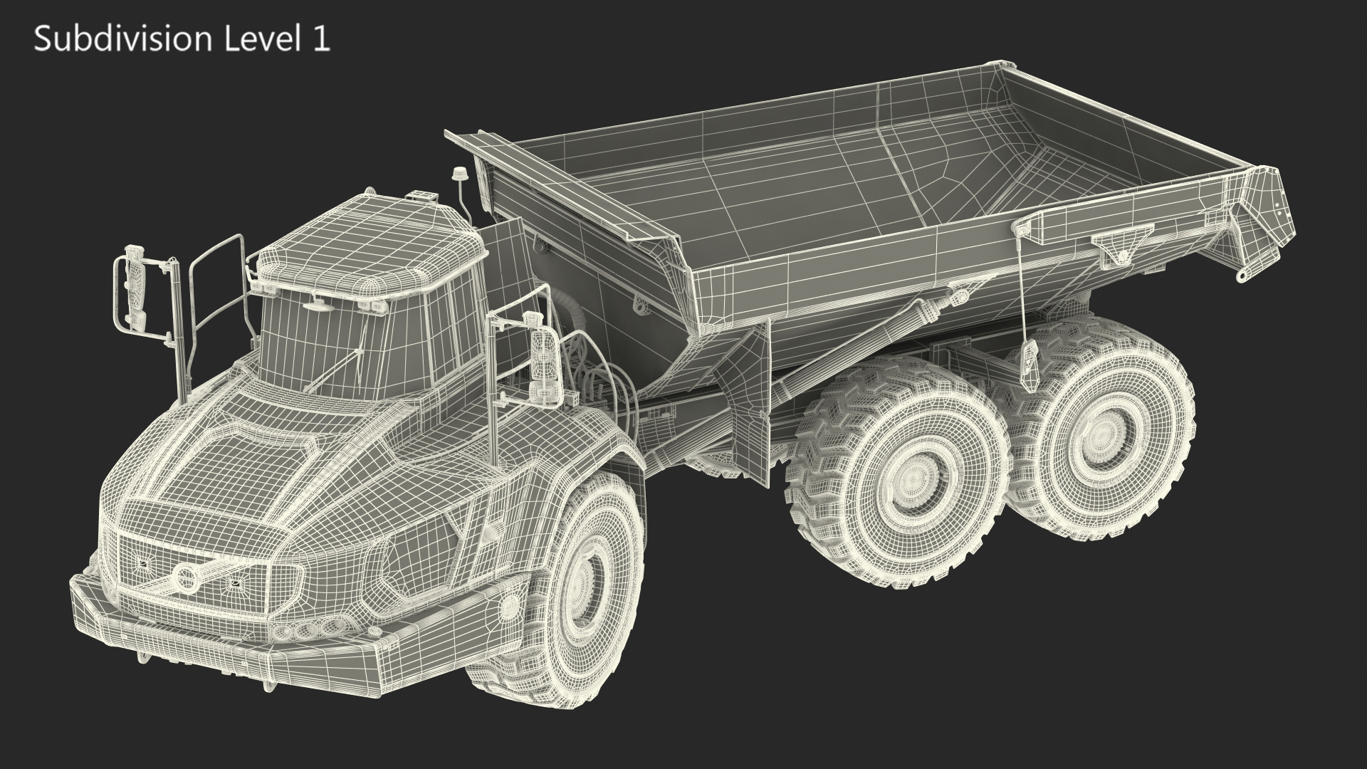 3D Volvo A60H Truck Rigged model