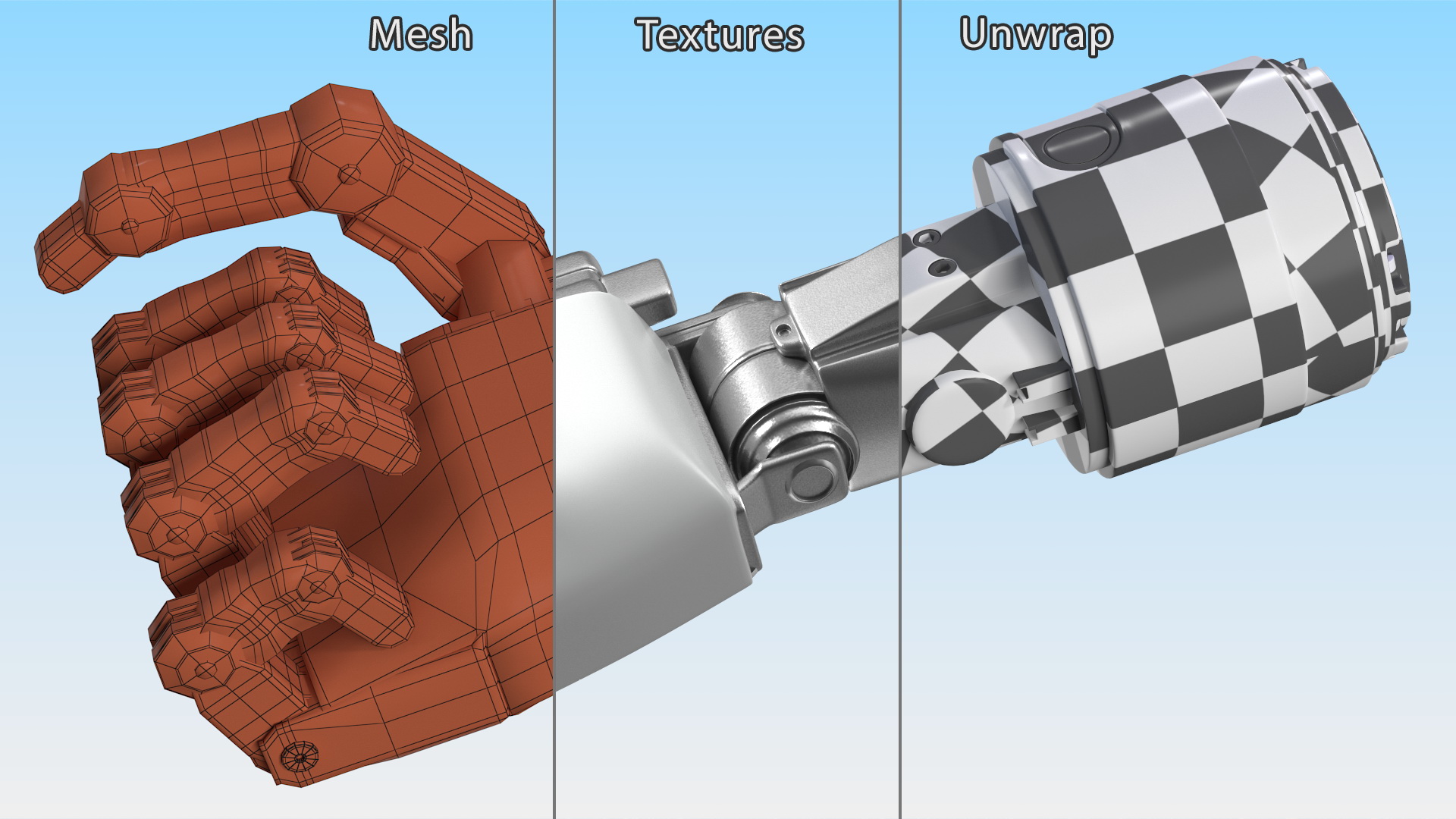 Arm Mechanical Into Fist 3D model
