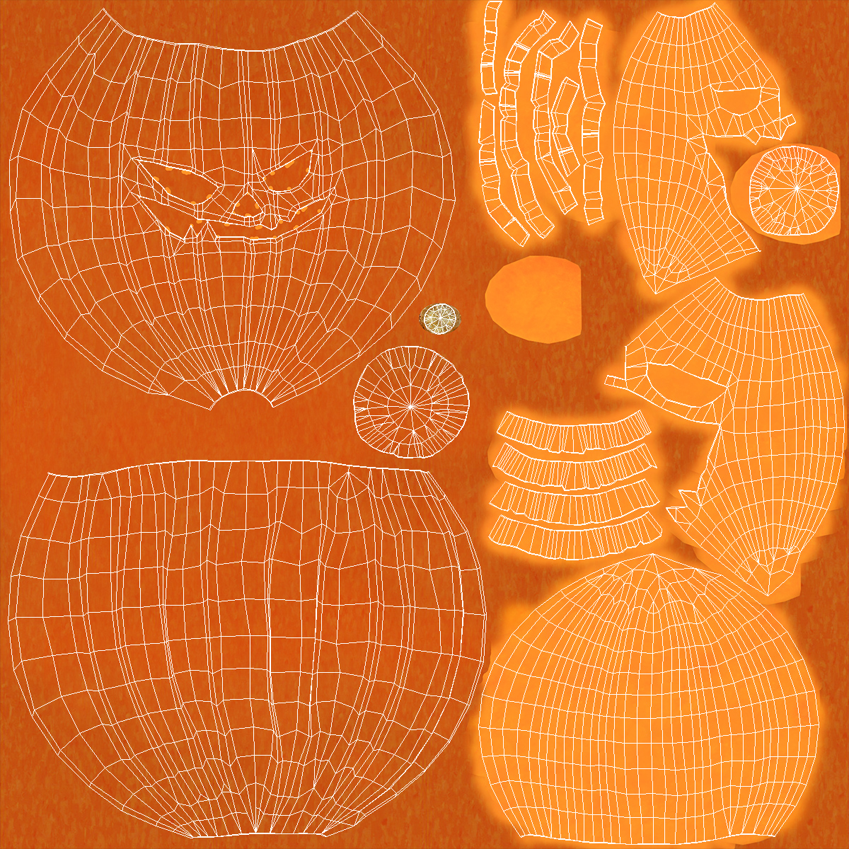 3D Scary Halloween Pumpkin model