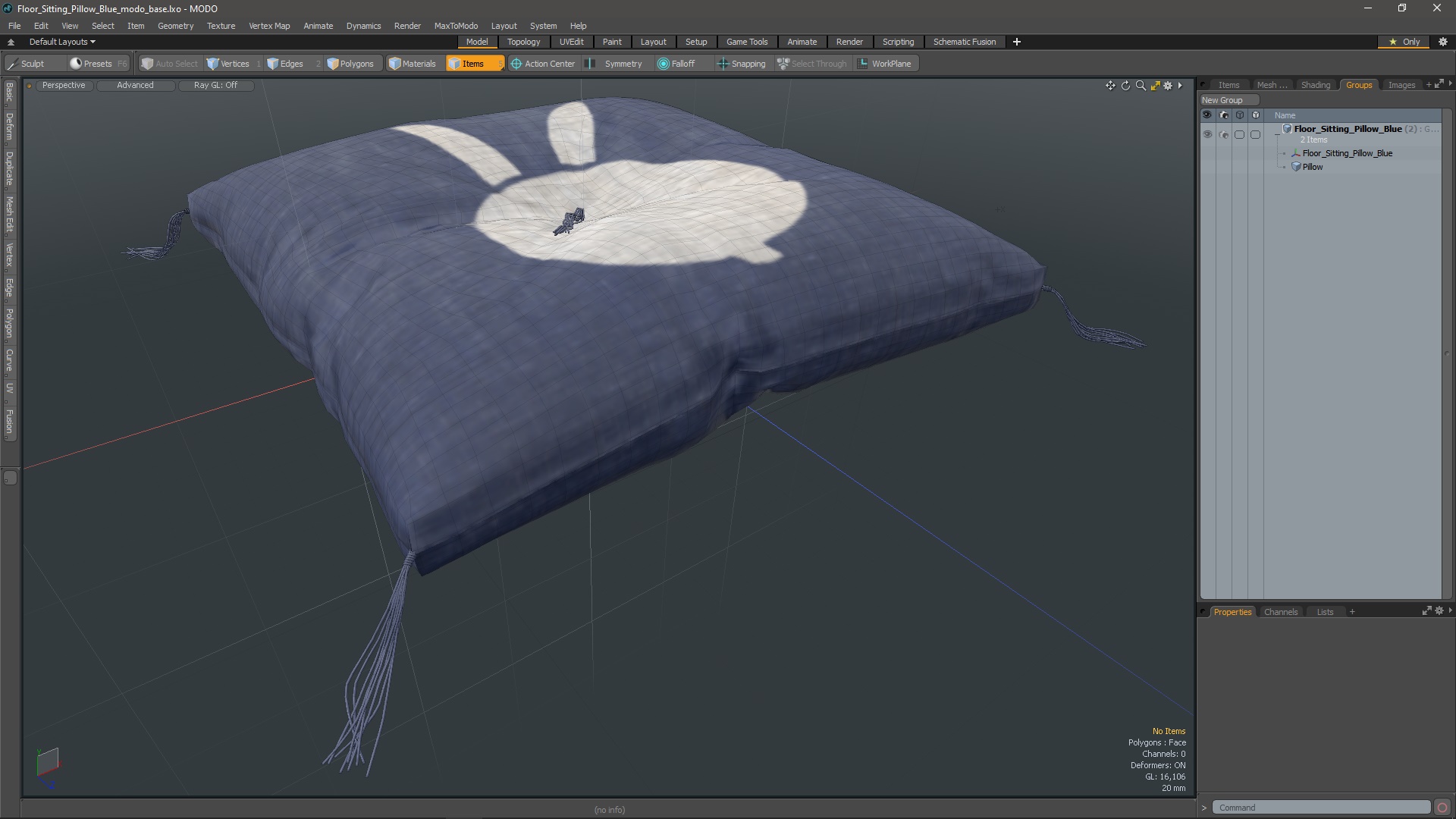 3D model Floor Sitting Pillow Blue