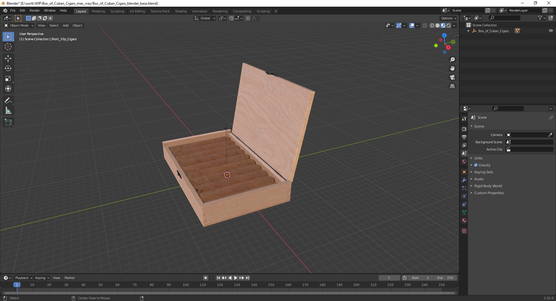 Box of Cuban Cigars 3D model