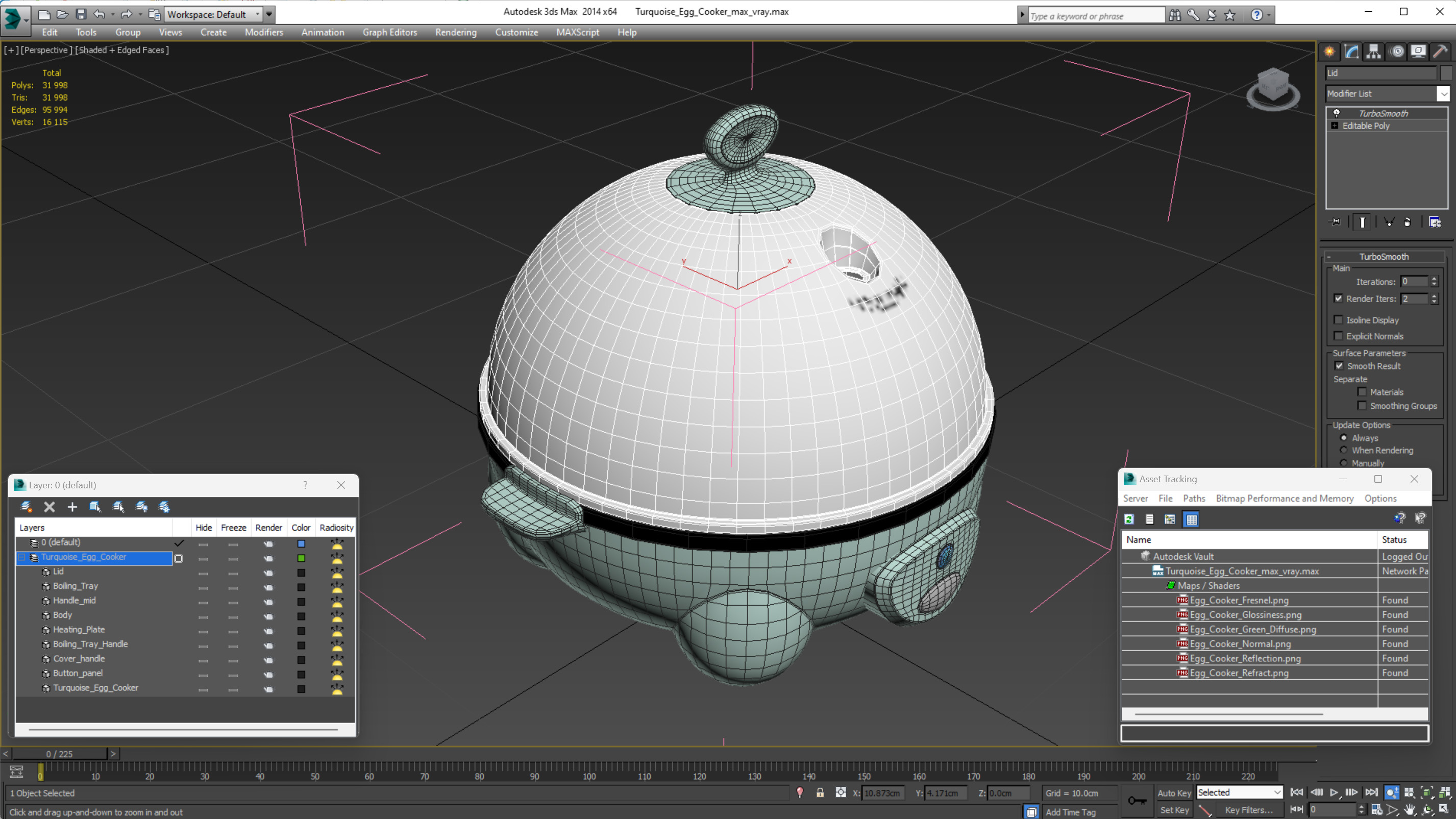 3D model Turquoise Egg Cooker