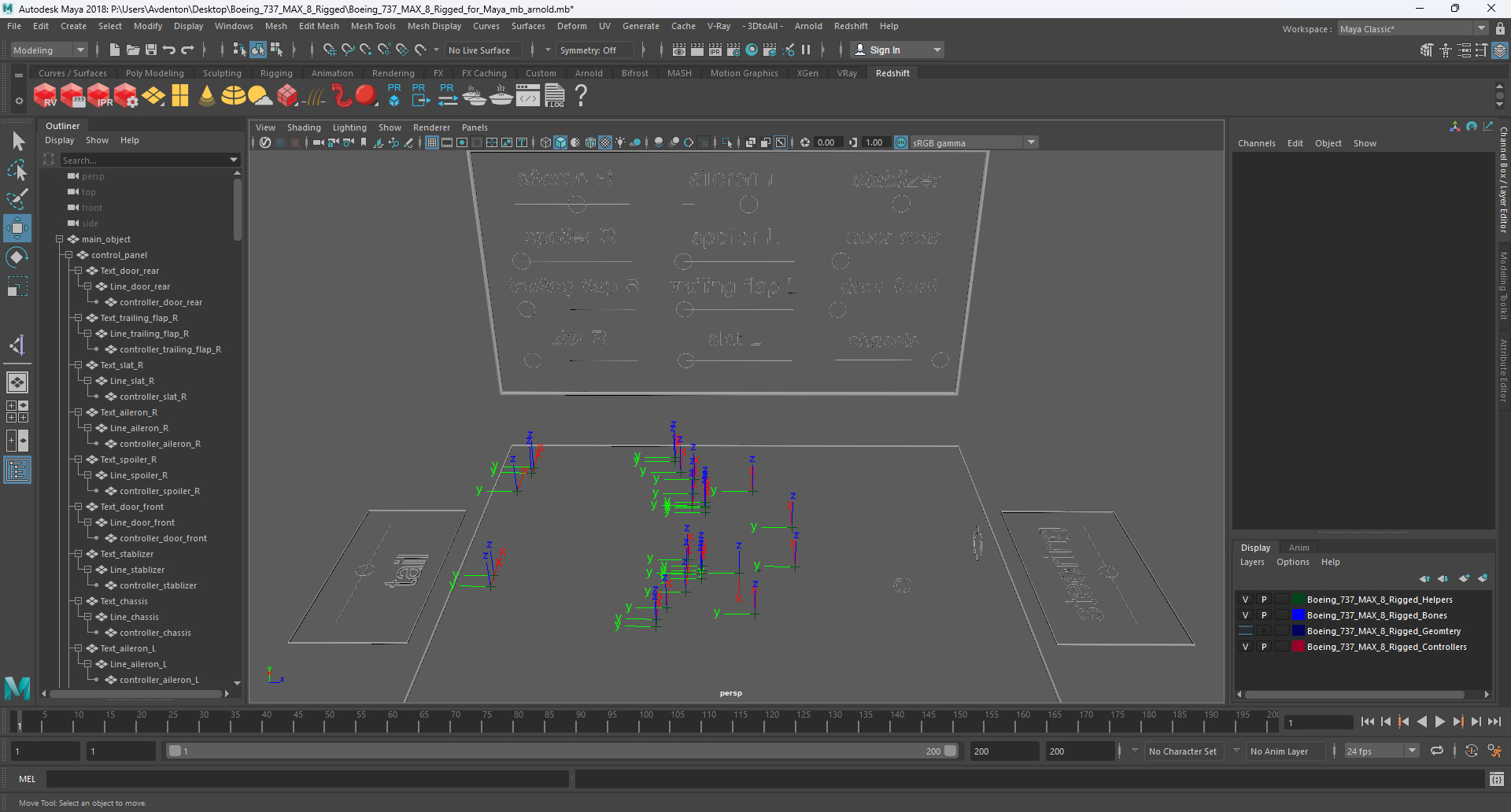 Boeing 737 MAX 8 Rigged for Maya 3D