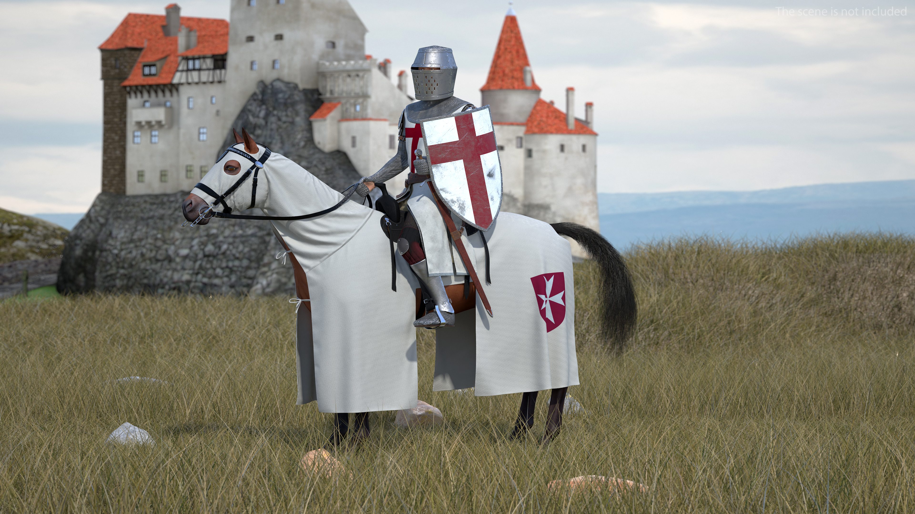 Crusader Horse Armor  with Knight Fur 3D