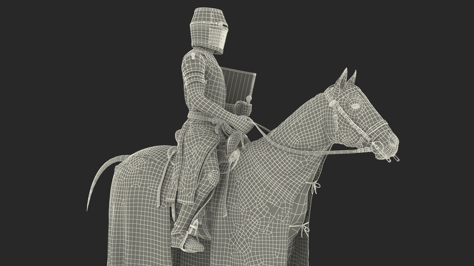Crusader Horse Armor  with Knight Fur 3D
