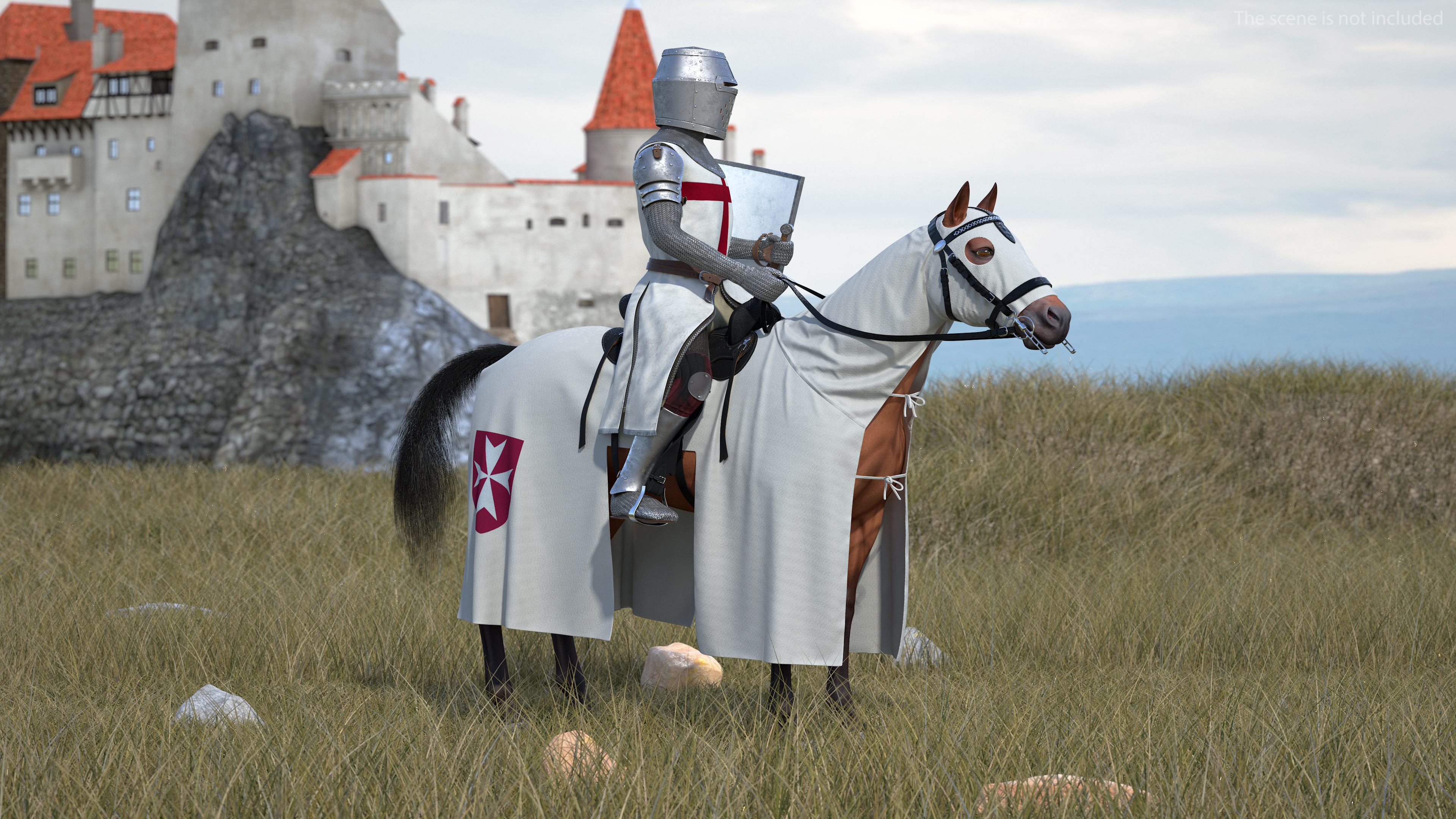 Crusader Horse Armor  with Knight Fur 3D