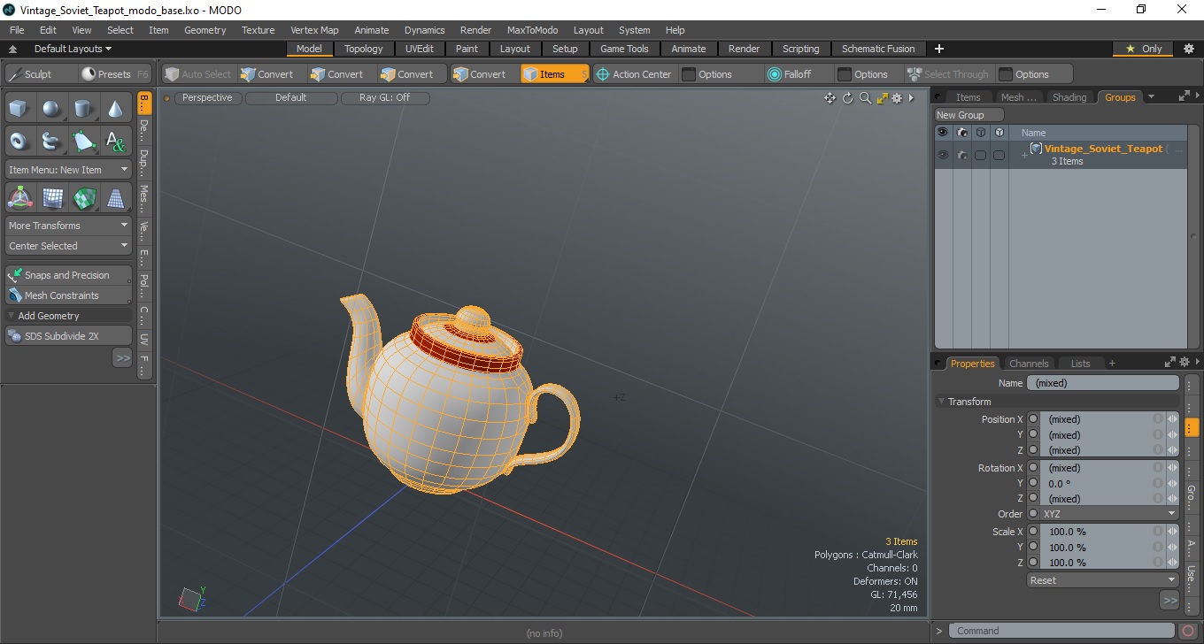 3D Vintage Soviet Teapot