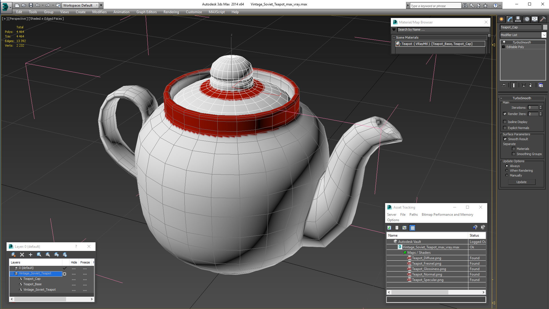 3D Vintage Soviet Teapot