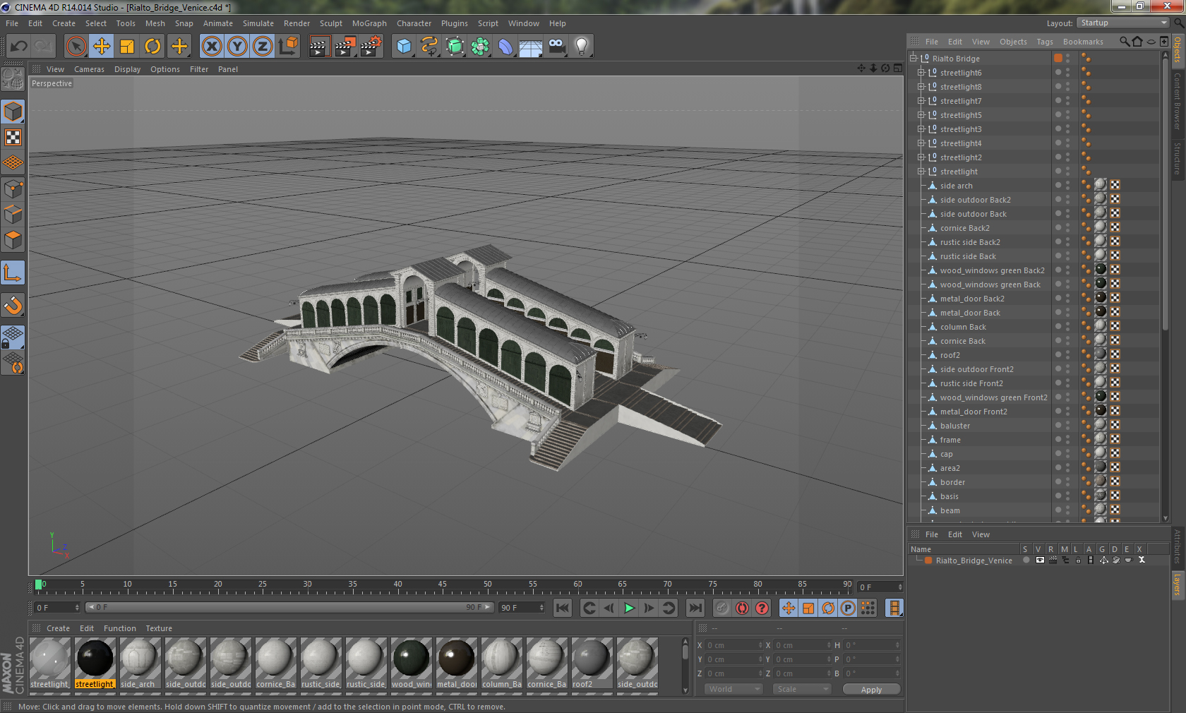 3D model Rialto Bridge Venice