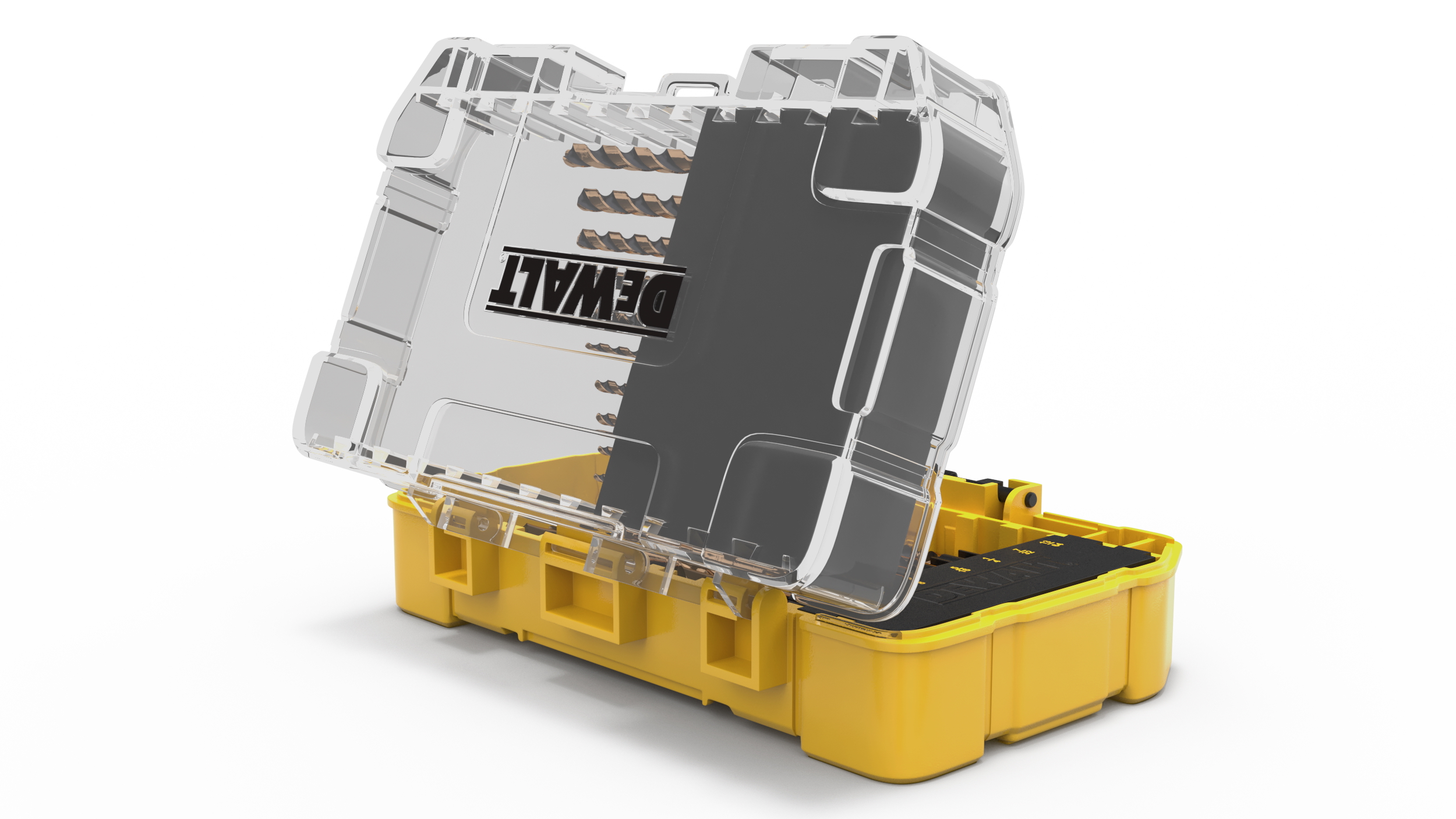 DeWalt Black and Gold HSS Drill Bit Set with Case 3D model