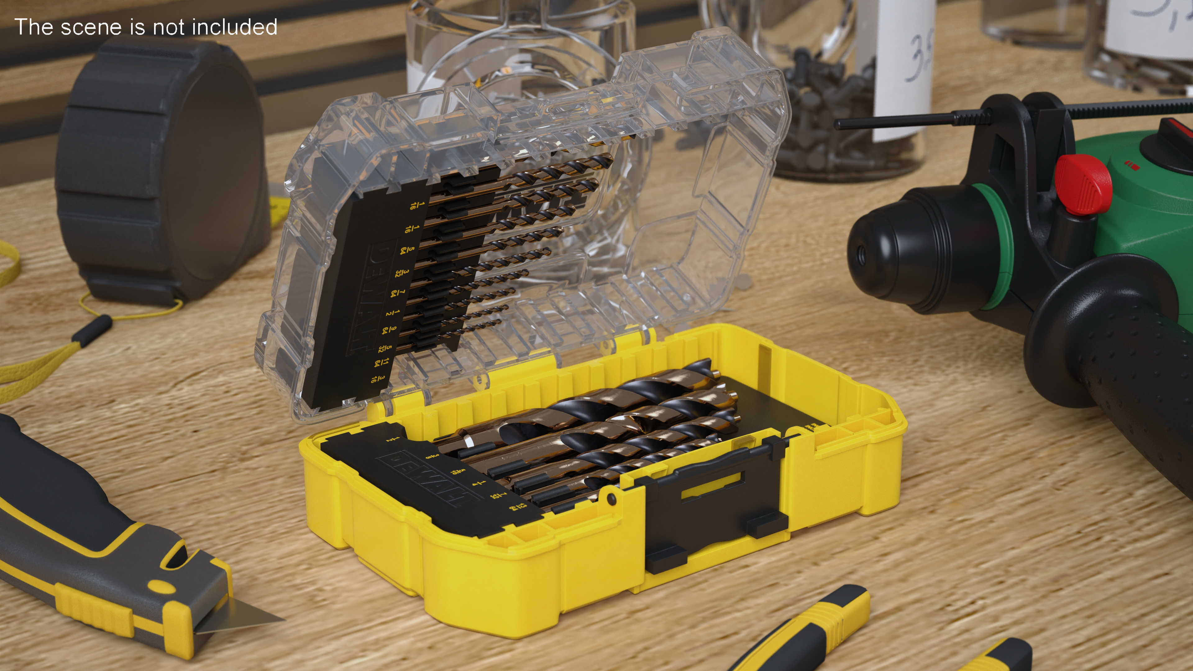 DeWalt Black and Gold HSS Drill Bit Set with Case 3D model