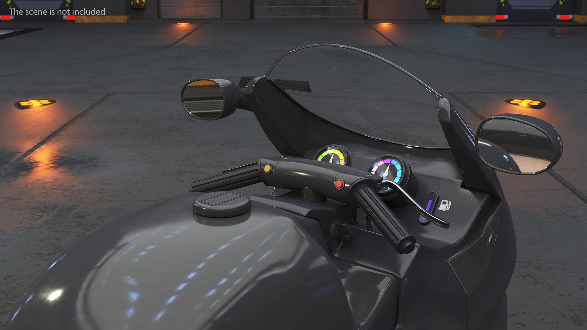 3D model Futuristic Concept Motorcycle Black