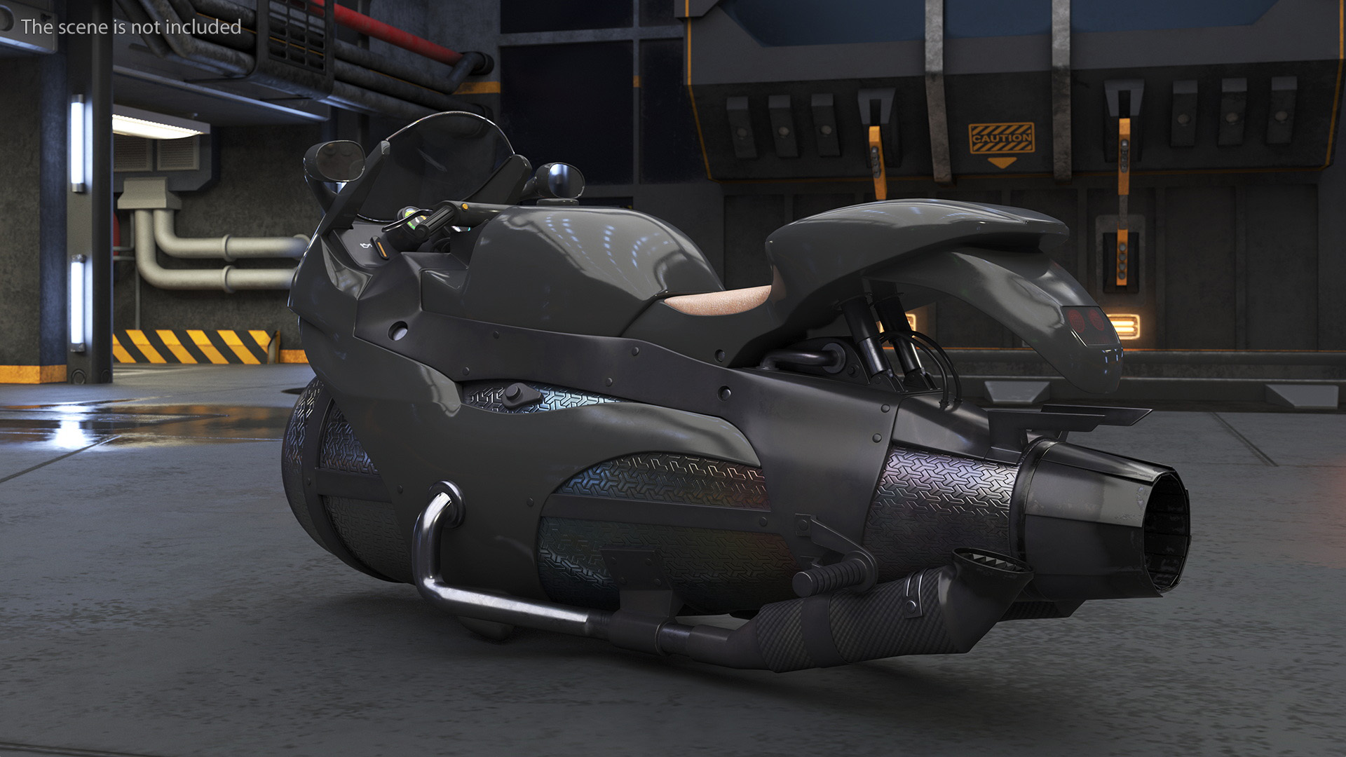 3D model Futuristic Concept Motorcycle Black