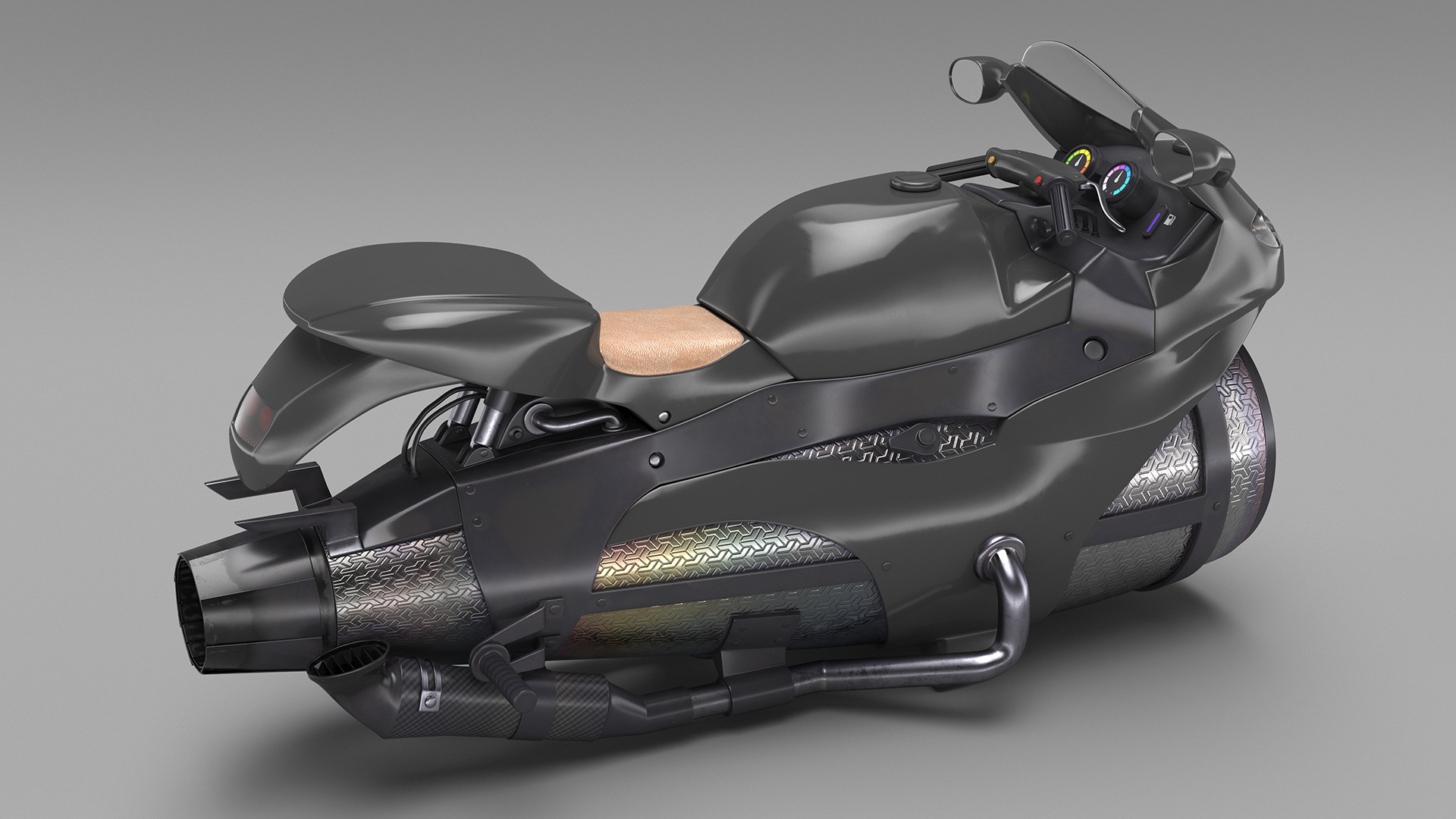 3D model Futuristic Concept Motorcycle Black