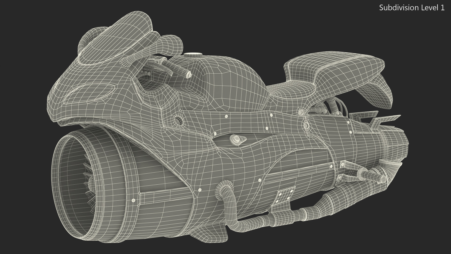 3D model Futuristic Concept Motorcycle Black