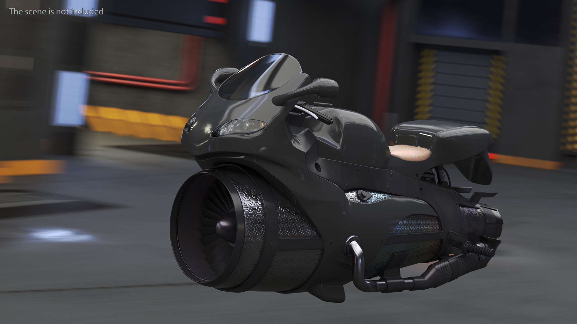 3D model Futuristic Concept Motorcycle Black