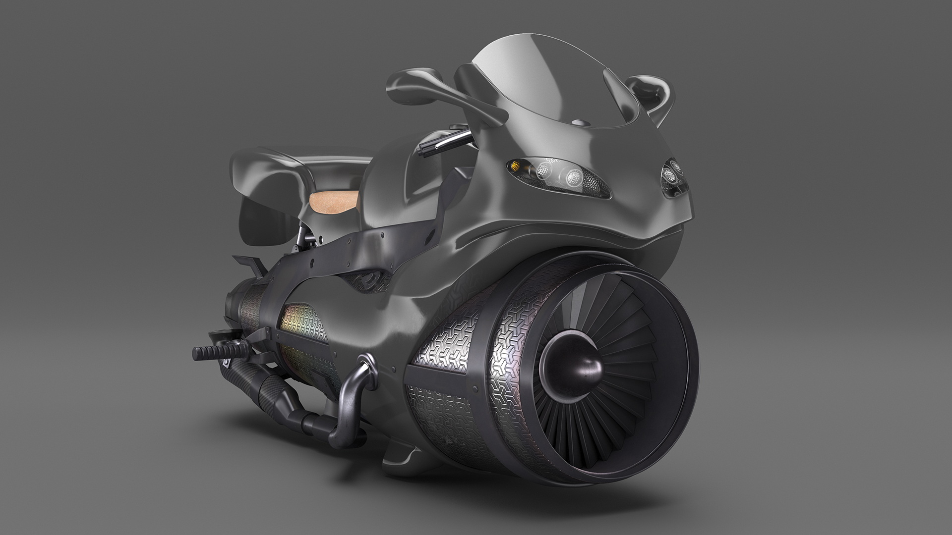 3D model Futuristic Concept Motorcycle Black