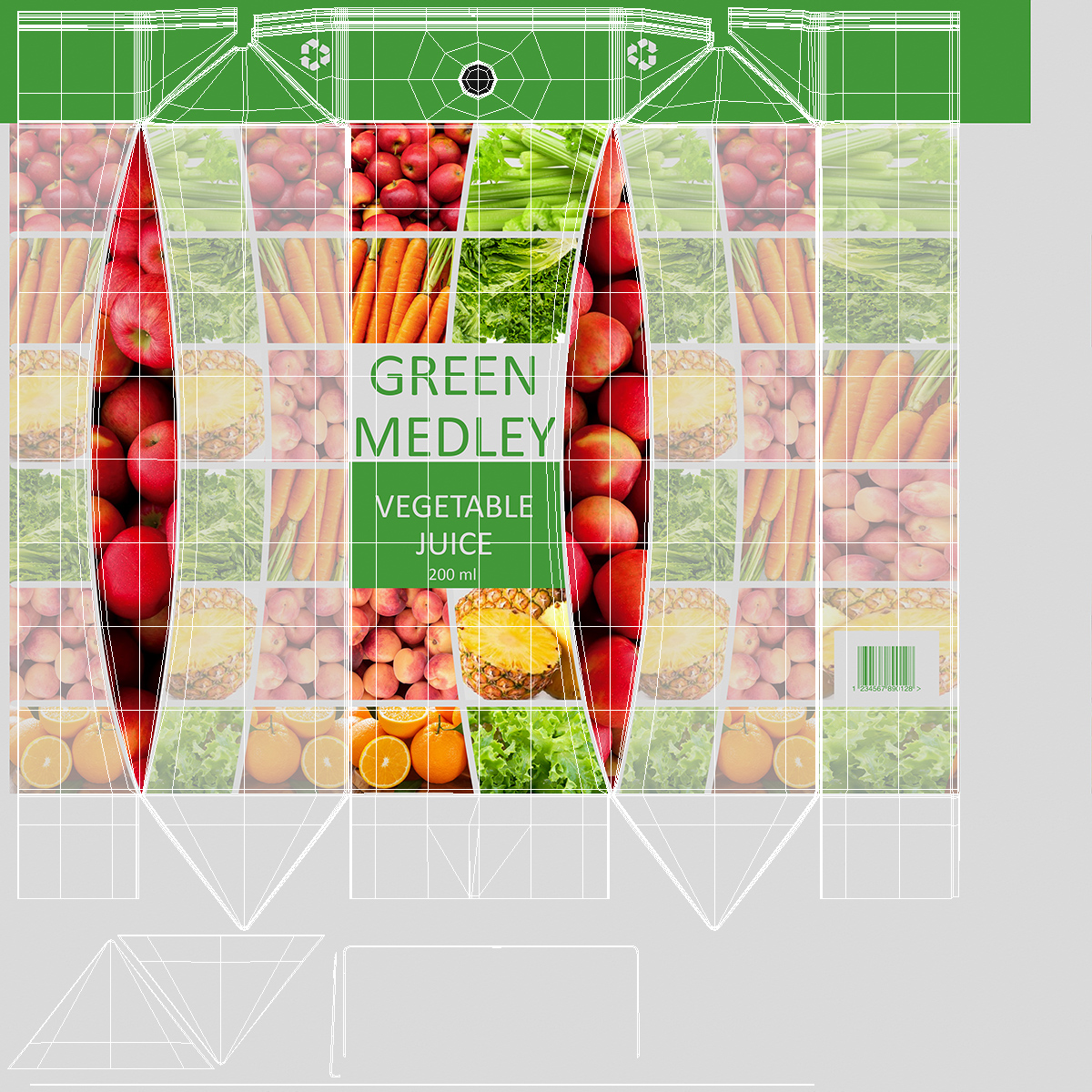 Tetra Brik Aseptic Slim Leaf Juice 3D model